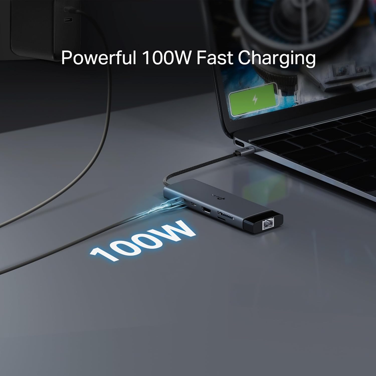 TP-Link UH9120C USB Type-C 9-in-1 Hub with 4K@60Hz HDMI plus 1Gbps Ethernet and SD microSD UHS-I slots also 100W Power Delivery with 4 USB 3.0 Data Ports - Aluminum Grey