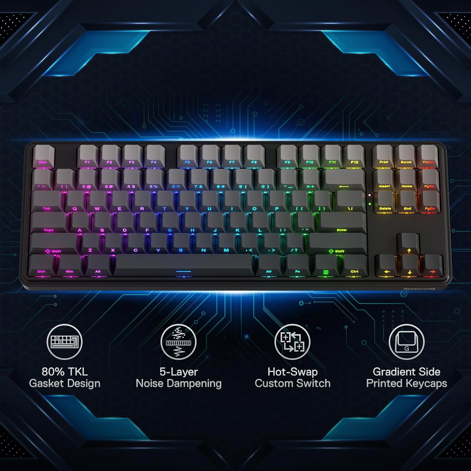 Redragon K707 PRO 80% Wireless RGB Keyboard