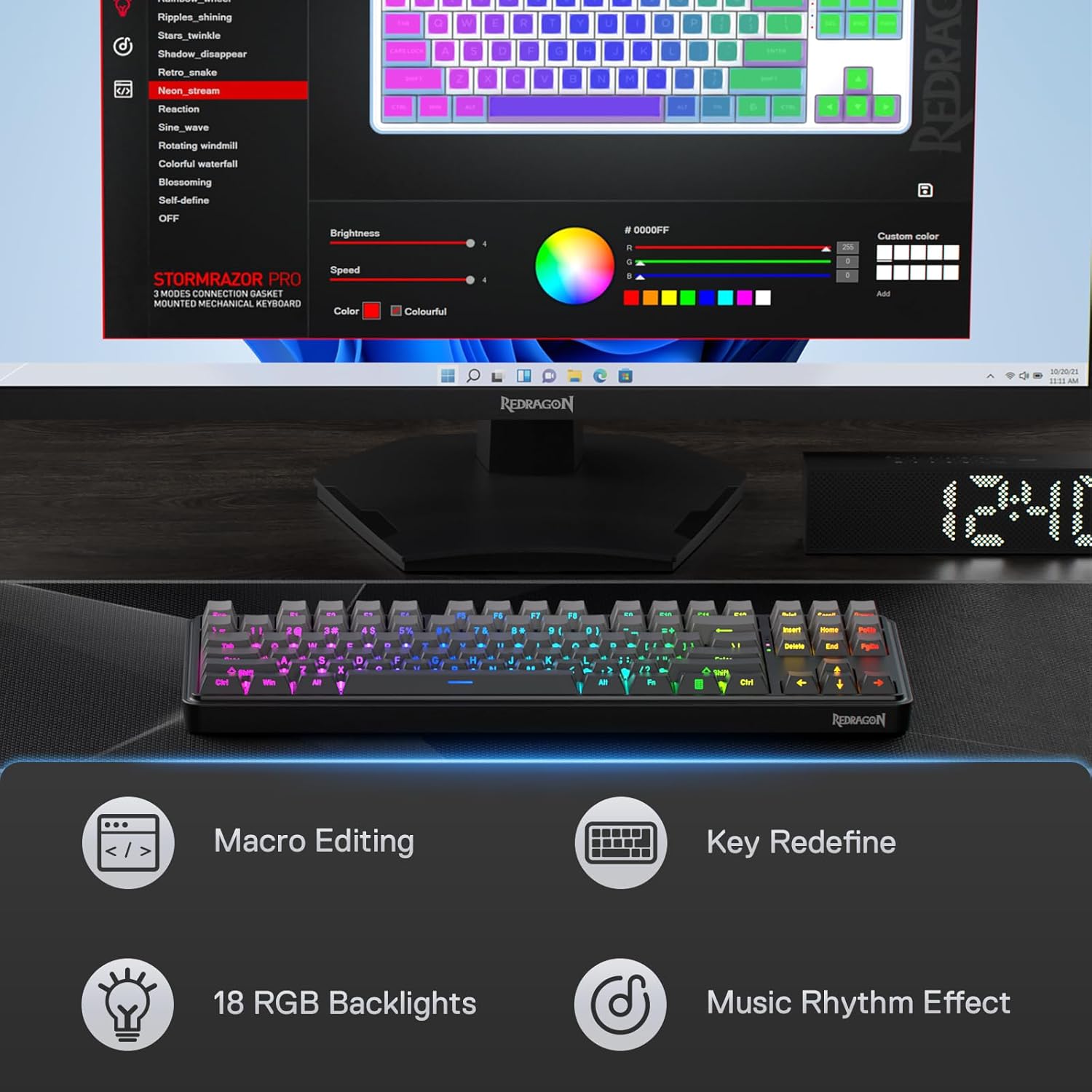 Redragon K707 PRO 80% Wireless RGB Keyboard