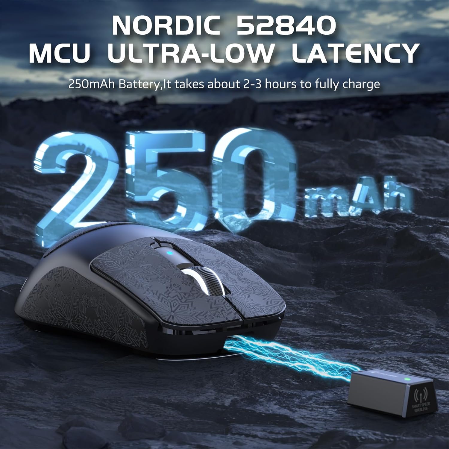 ATTACK SHARK R6 Wireless 8KHz Gaming Mouse, SUPERLIGHT 42g, Nordic 52840 MCU, PixArt PAW3950MAX Gami