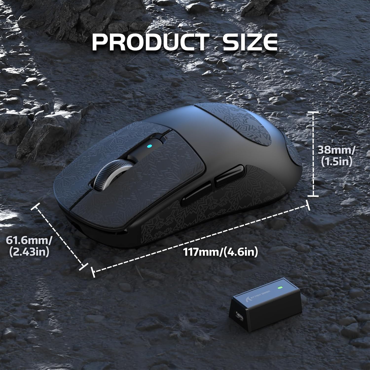ATTACK SHARK R6 Wireless 8KHz Gaming Mouse, SUPERLIGHT 42g, Nordic 52840 MCU, PixArt PAW3950MAX Gami