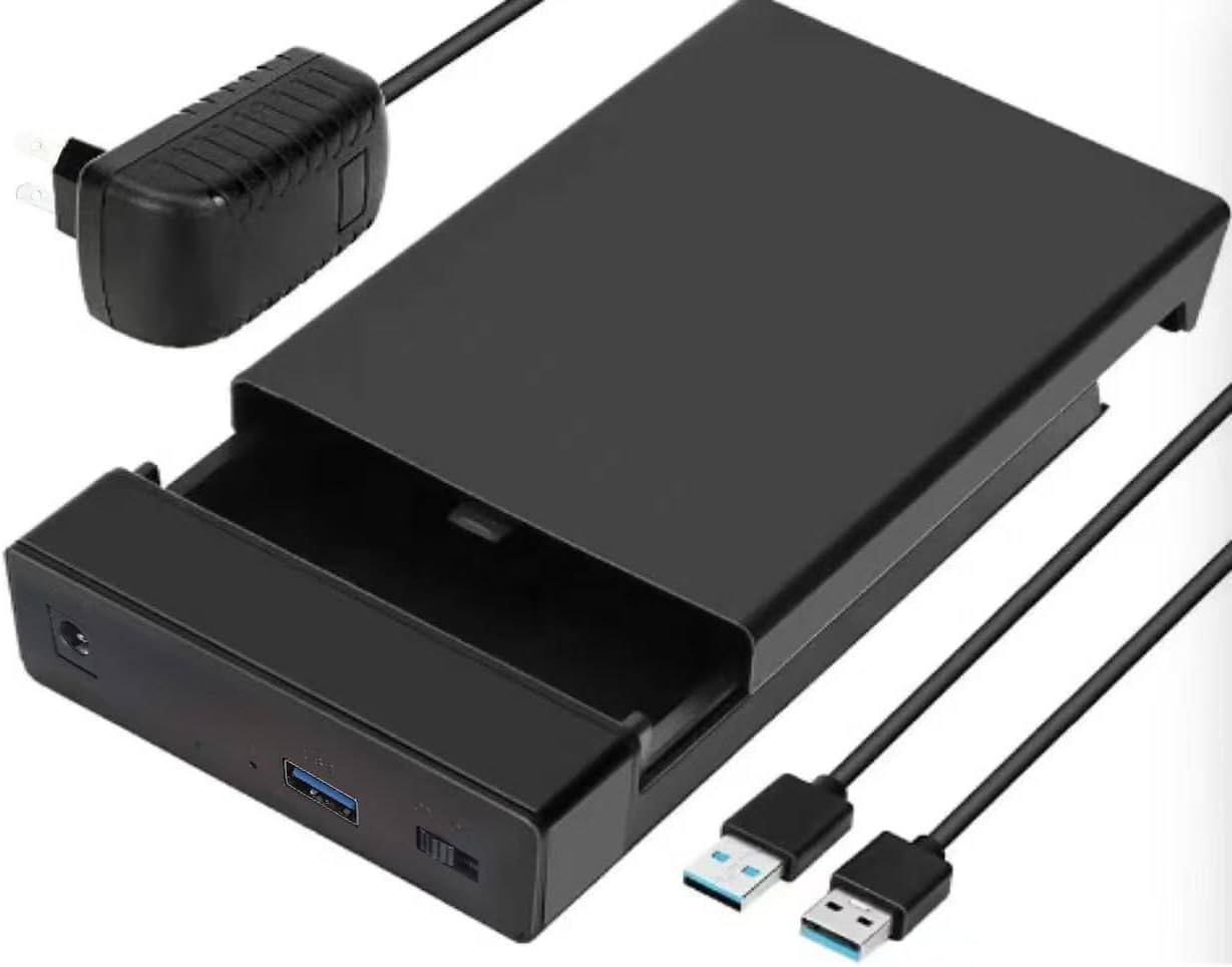 3.5 Hard Drive Enclosure for 3.5 SATA SSD HDD USB 3.0 Hard Disk Case Black (S356U3)