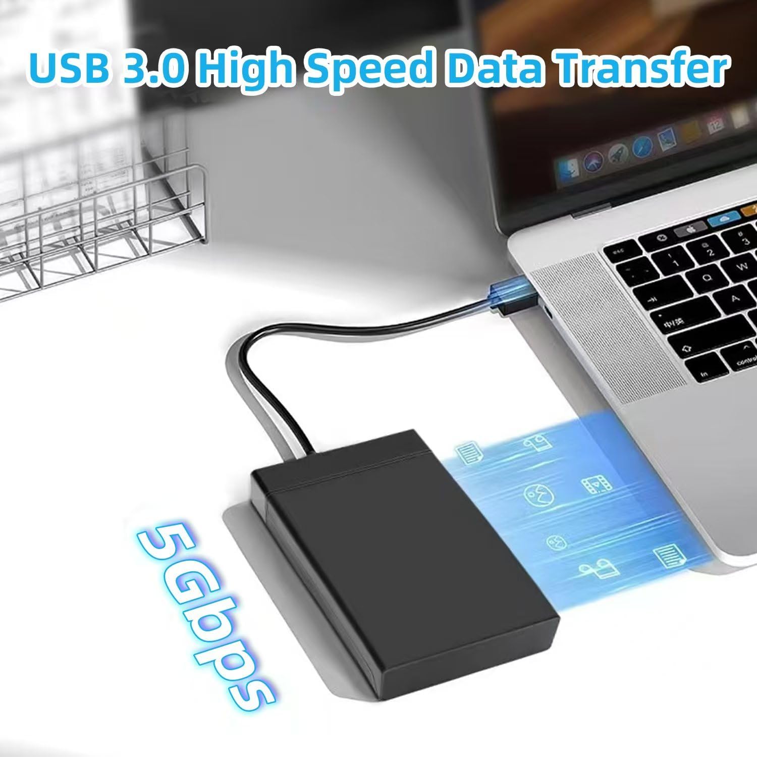 3.5 Hard Drive Enclosure for 3.5 SATA SSD HDD USB 3.0 Hard Disk Case Black (S356U3)
