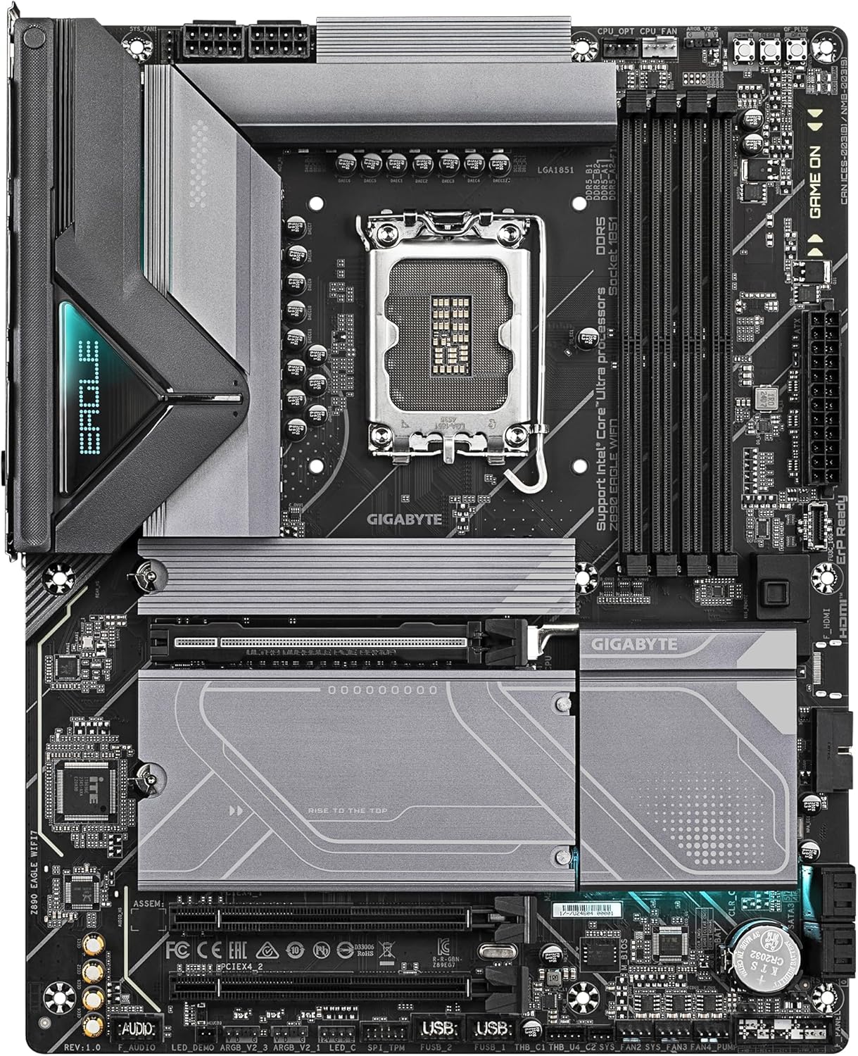 GIGABYTE Z890 EAGLE WIFI7 Motherboard - Supports Intel Core Ultra (Series 2) CPUs, 14+1+2 phases VRM