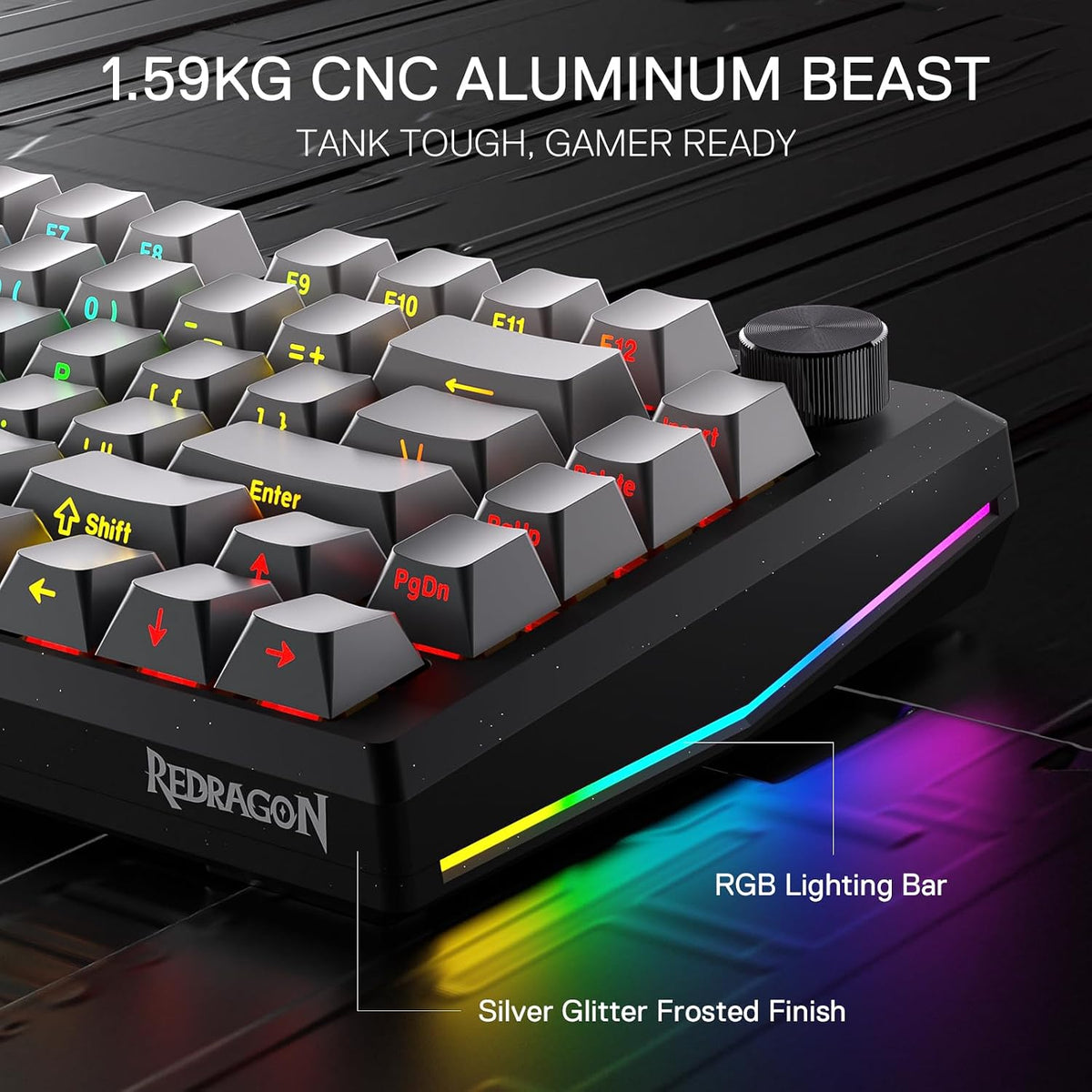 Redragon K687 Wireless CNC Gaming Keyboard, 81 Keys, Linear Switch, RGB