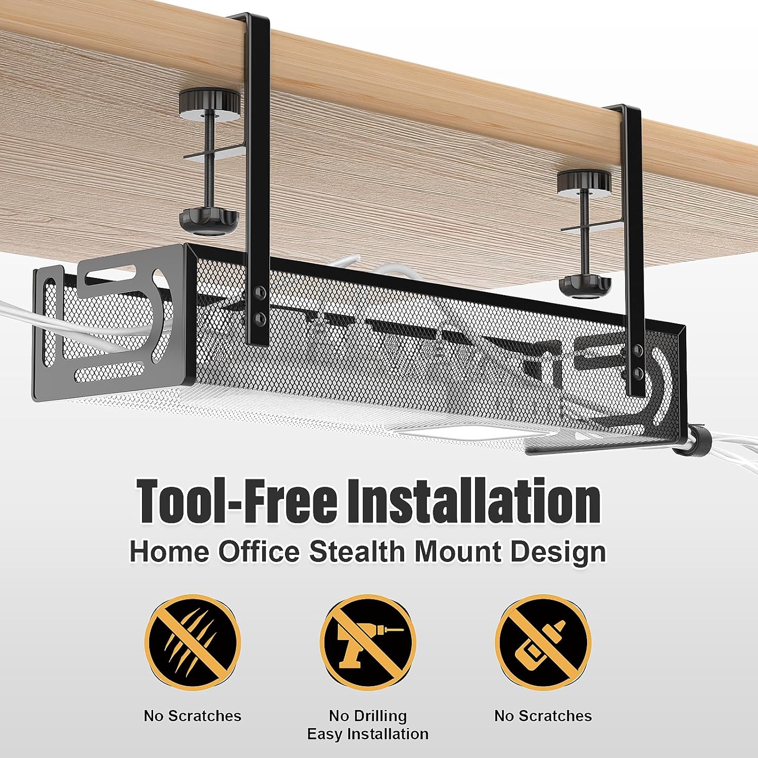 Under Desk Cable Management Tray
