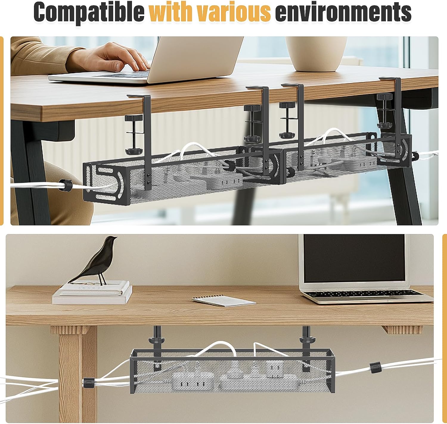 Under Desk Cable Management Tray
