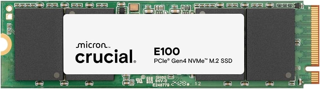 Crucial E100 1TB M.2 NVMe PCIe Gen4 Internal SSD, Up to 5,000MB/s, Laptop & Desktop Compatible - CT1