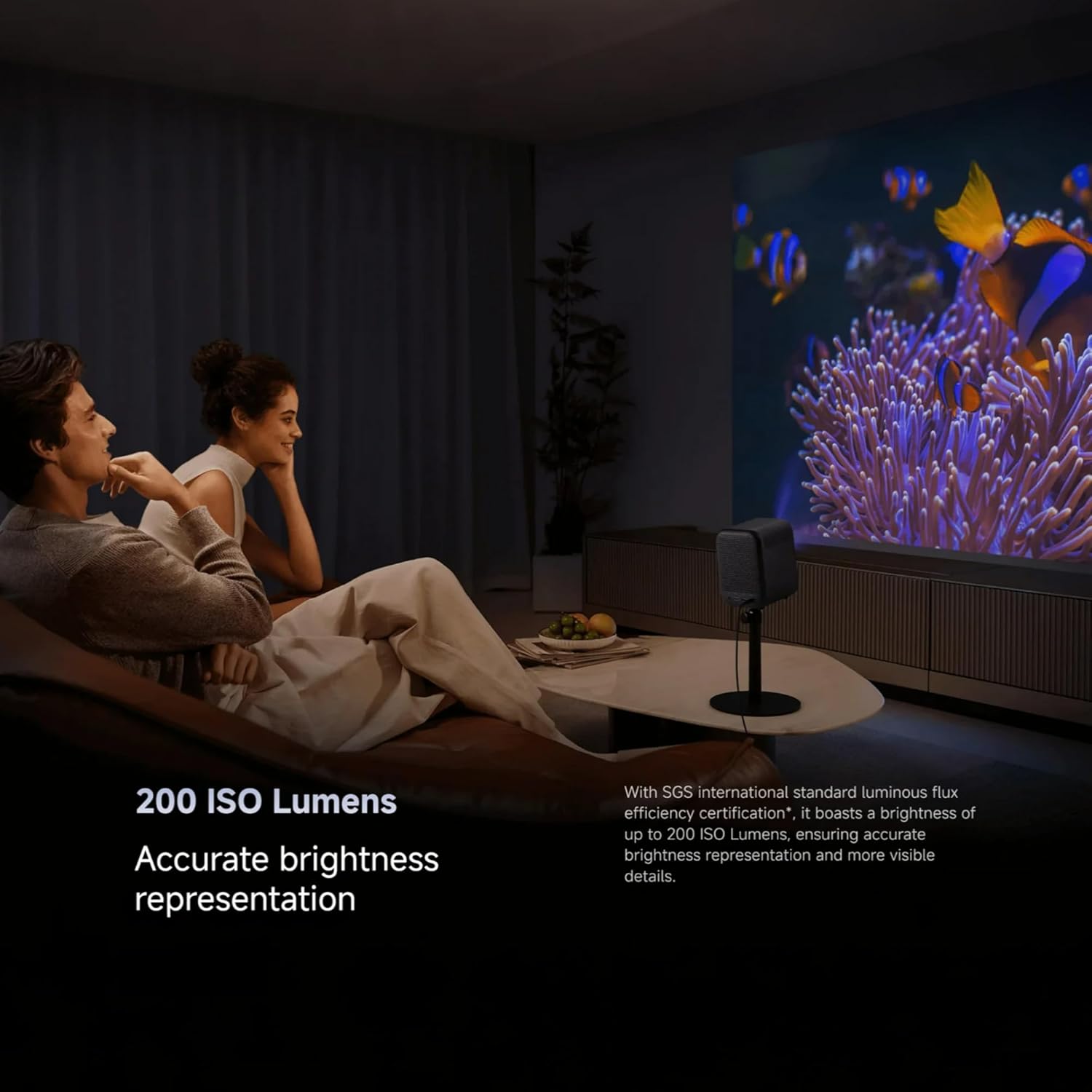 Xiaomi Smart Projector L1 Full HD 1080p Portable Projector Official Google TV & Netflix Built-In 200 ANSI Lumens Dolby Audio 2GB+16GB Storage Wi-Fi Smart Home Cinema - Black (UK Version)