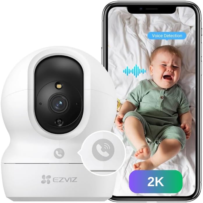 EZVIZ H6c Pro 2K 3MP WiFi Security Camera New Generation Indoor Smart Tracking Call Button Night Vision Motion Detection Two-Way Audio Works With Alexa