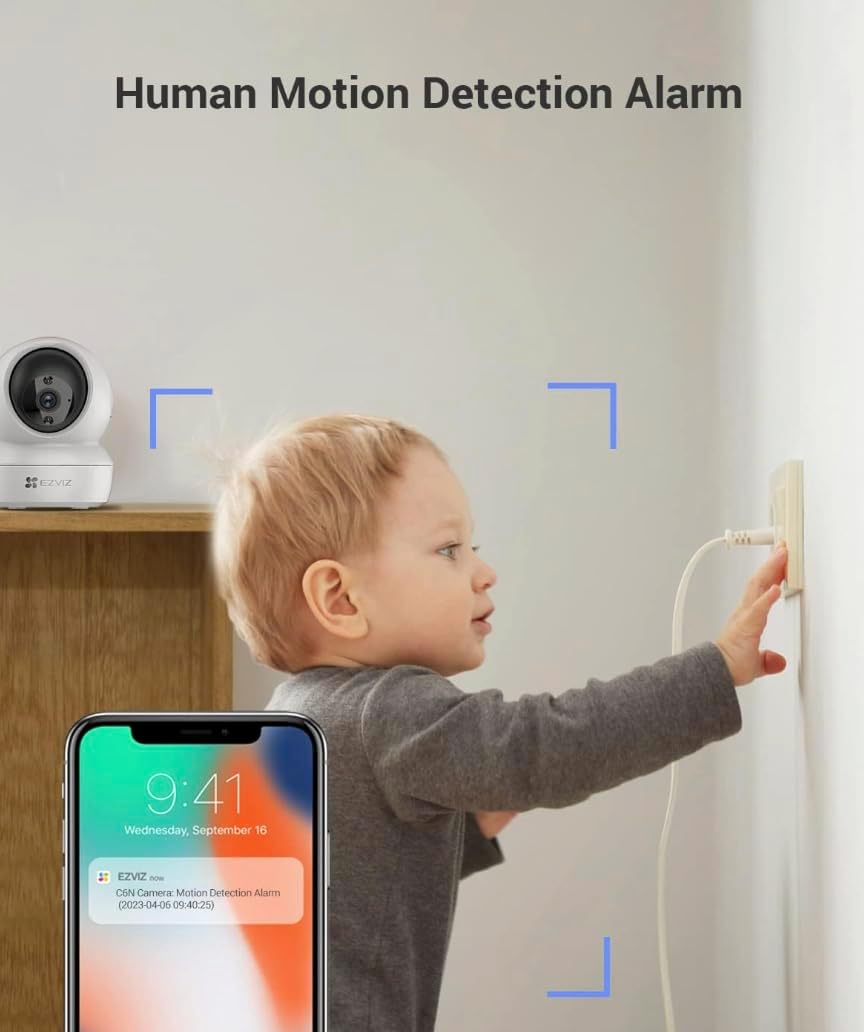 EZVIZ H6c Pro 2K 3MP WiFi Security Camera New Generation Indoor Smart Tracking Call Button Night Vision Motion Detection Two-Way Audio Works With Alexa