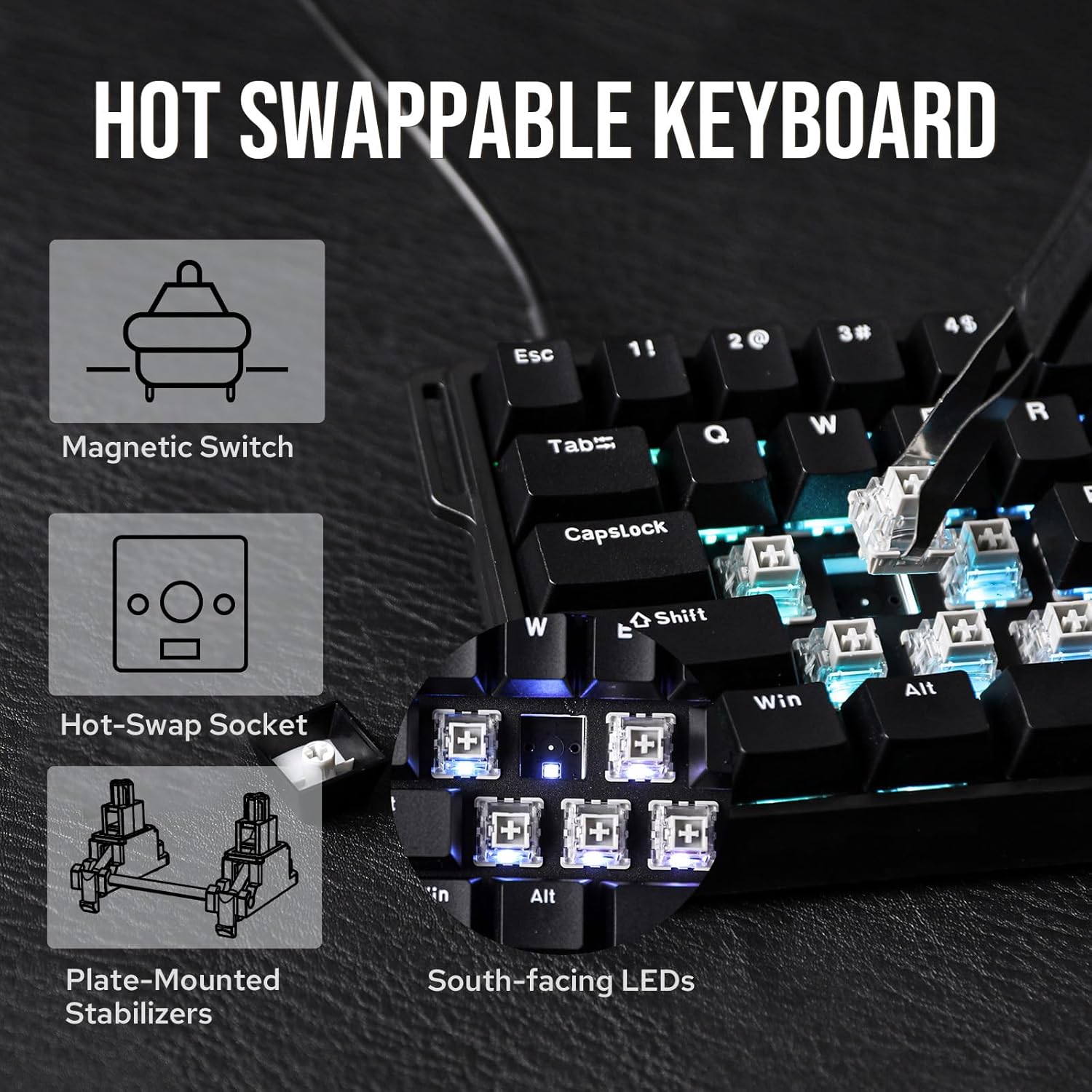 EPOMAKER AULA WIN60 HE Wired 60% Keyboard