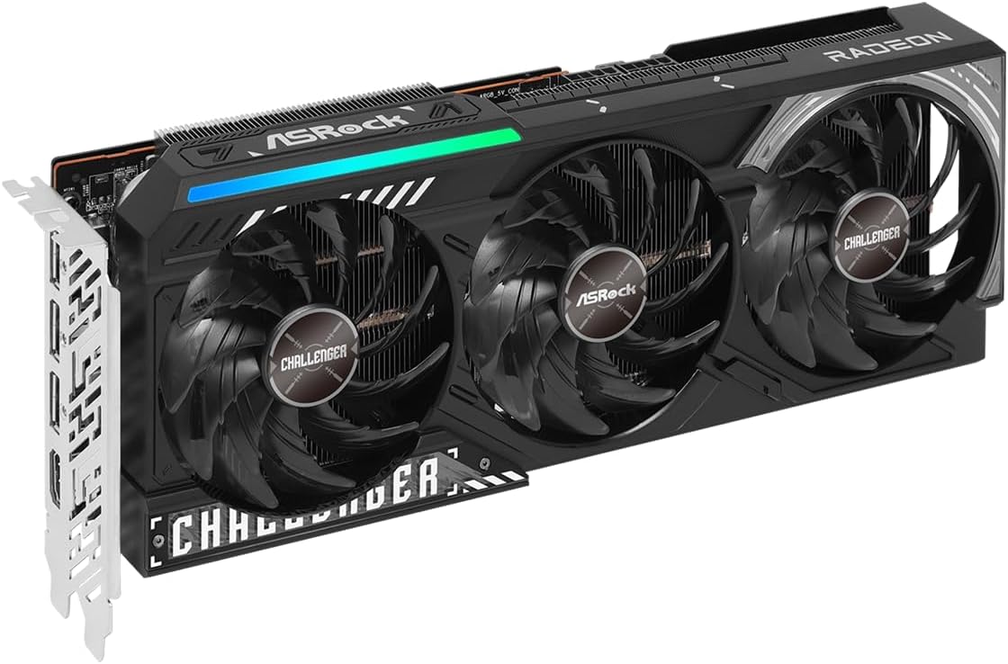 ASRock AMD Radeon RX 9070 Challenger 16GB Graphics Card - 16GB GDDR6, 256-bit, 1x HDMI, 3x DisplayPo