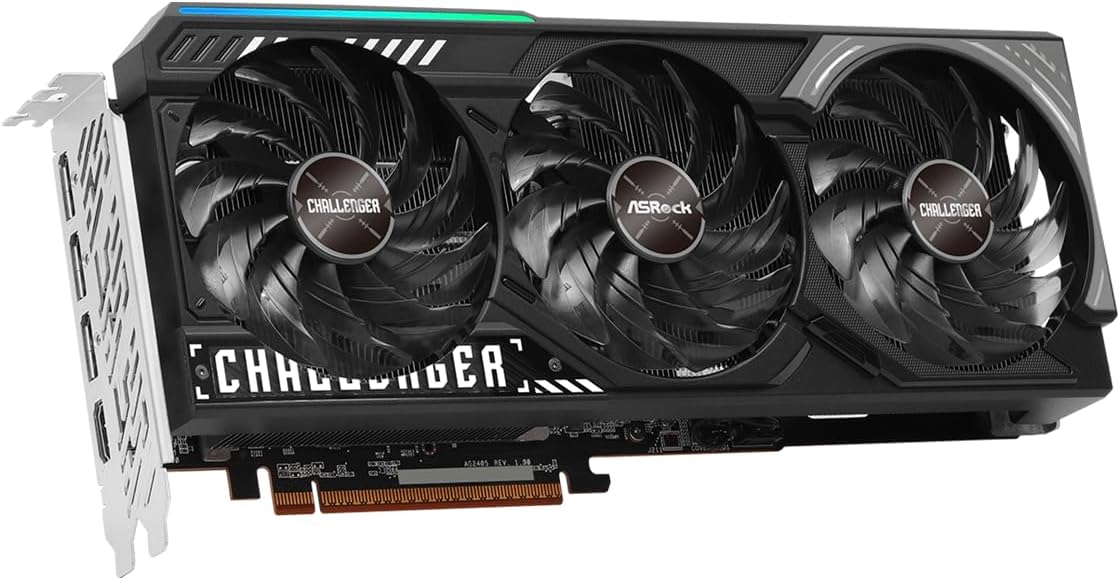ASRock AMD Radeon RX 9070 Challenger 16GB Graphics Card - 16GB GDDR6, 256-bit, 1x HDMI, 3x DisplayPo