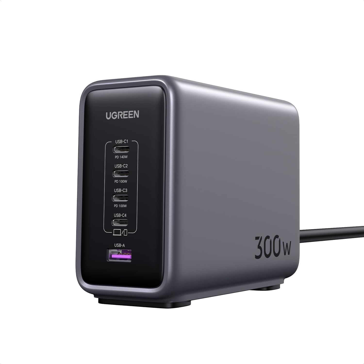 UGREEN CD333-90904 Nexode 300W GaN Wall Charger – 5-Port Fast Charging Adapter with 4 USB-C (PD 140W