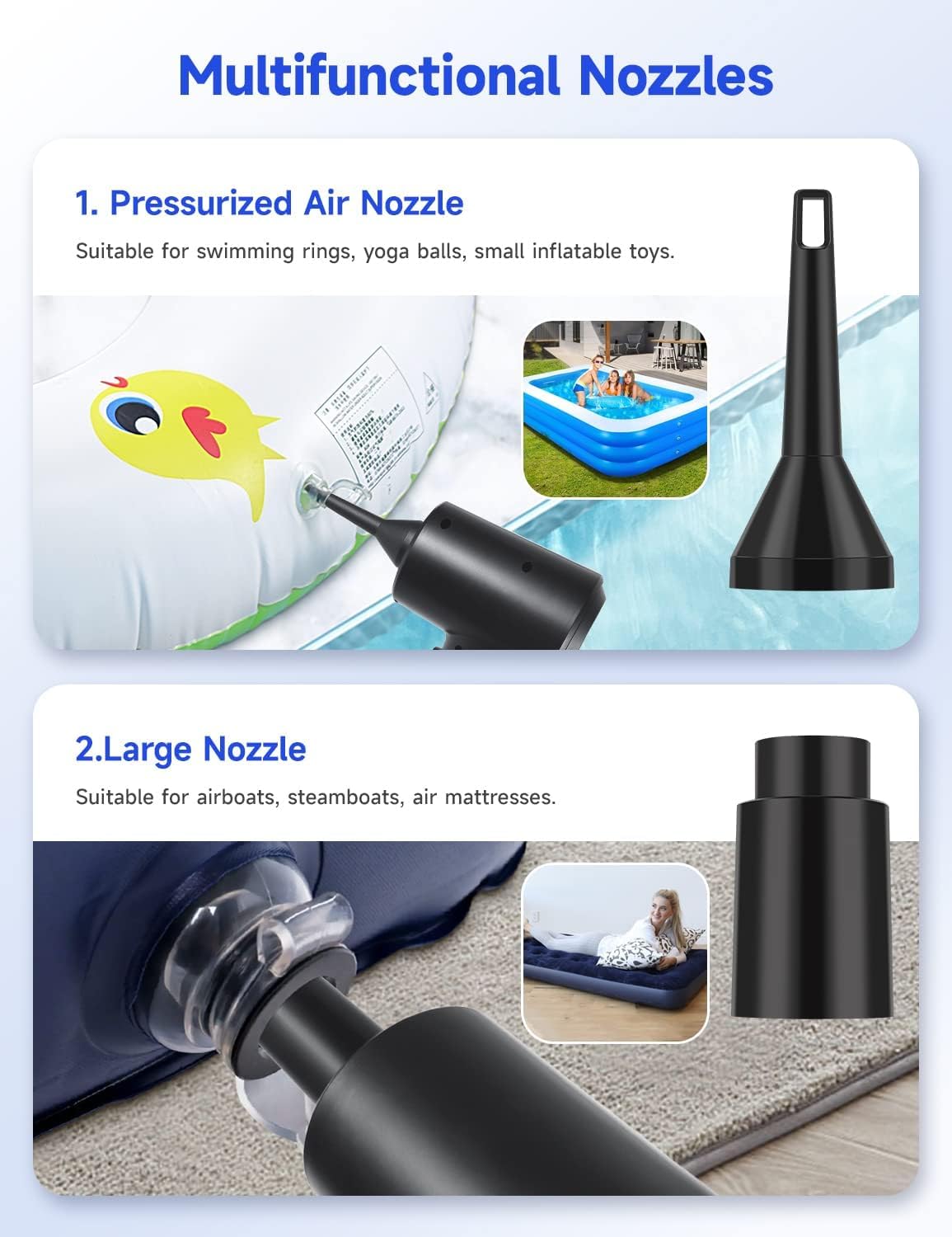 Electric Compressed Air Duster 3-Gear up to 51000RPM Cordless Air Blower 6000mAh Rechargeable Battery With LED Light & Fast Charge For Computer Keyboard (Black)