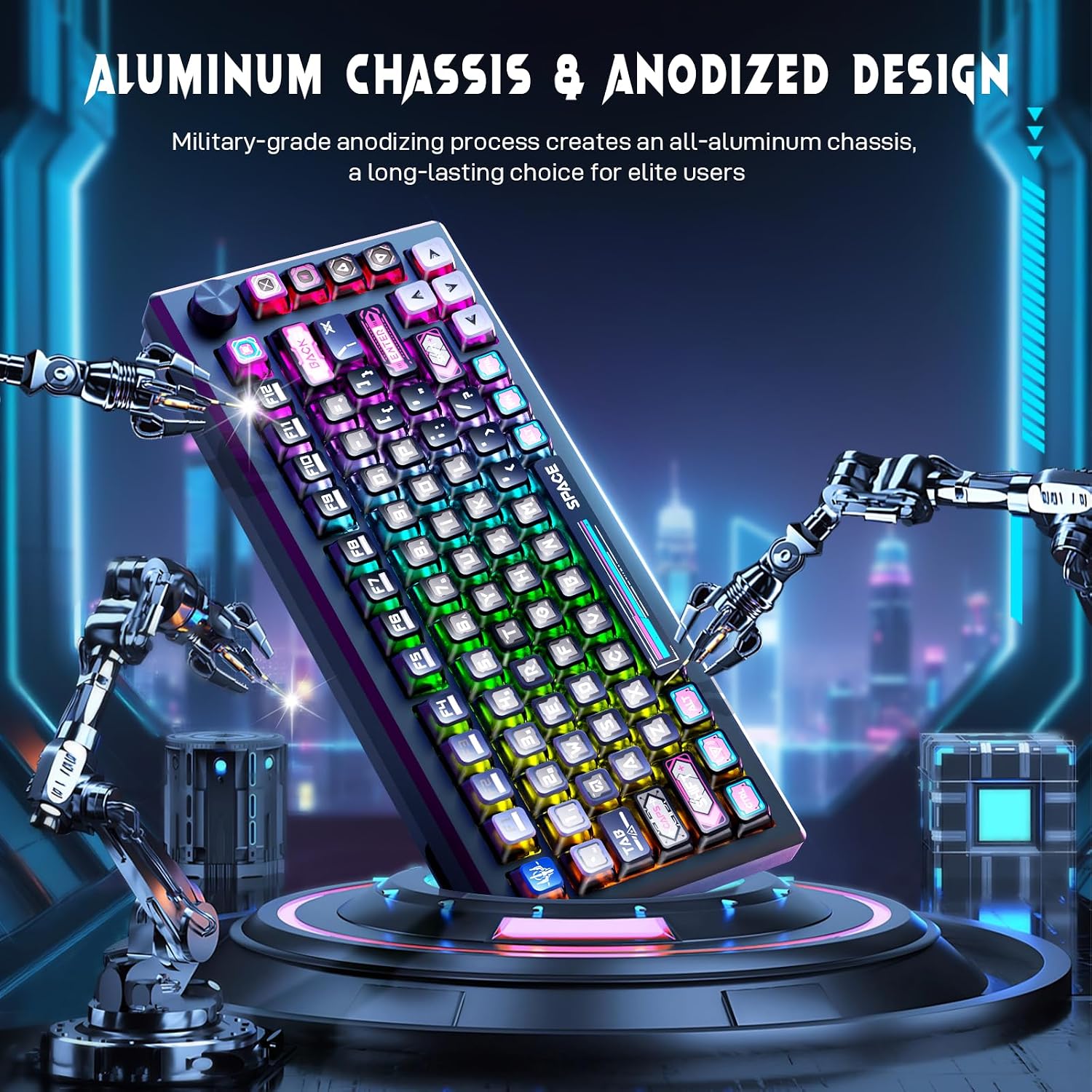 Redragon K732 Wireless Mechanical Keyboard - Anodized Aluminum RGB