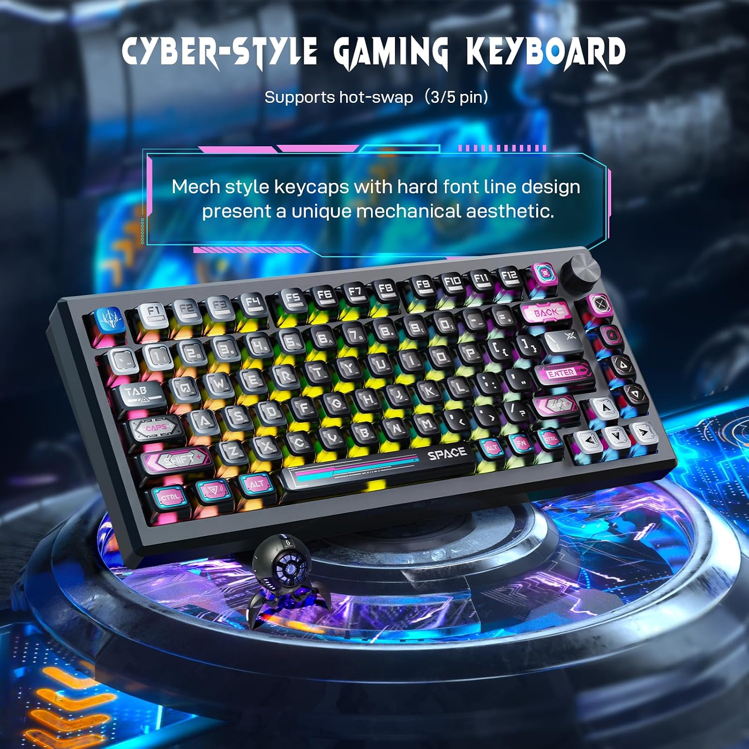 Redragon K732 Wireless Mechanical Keyboard - Anodized Aluminum RGB