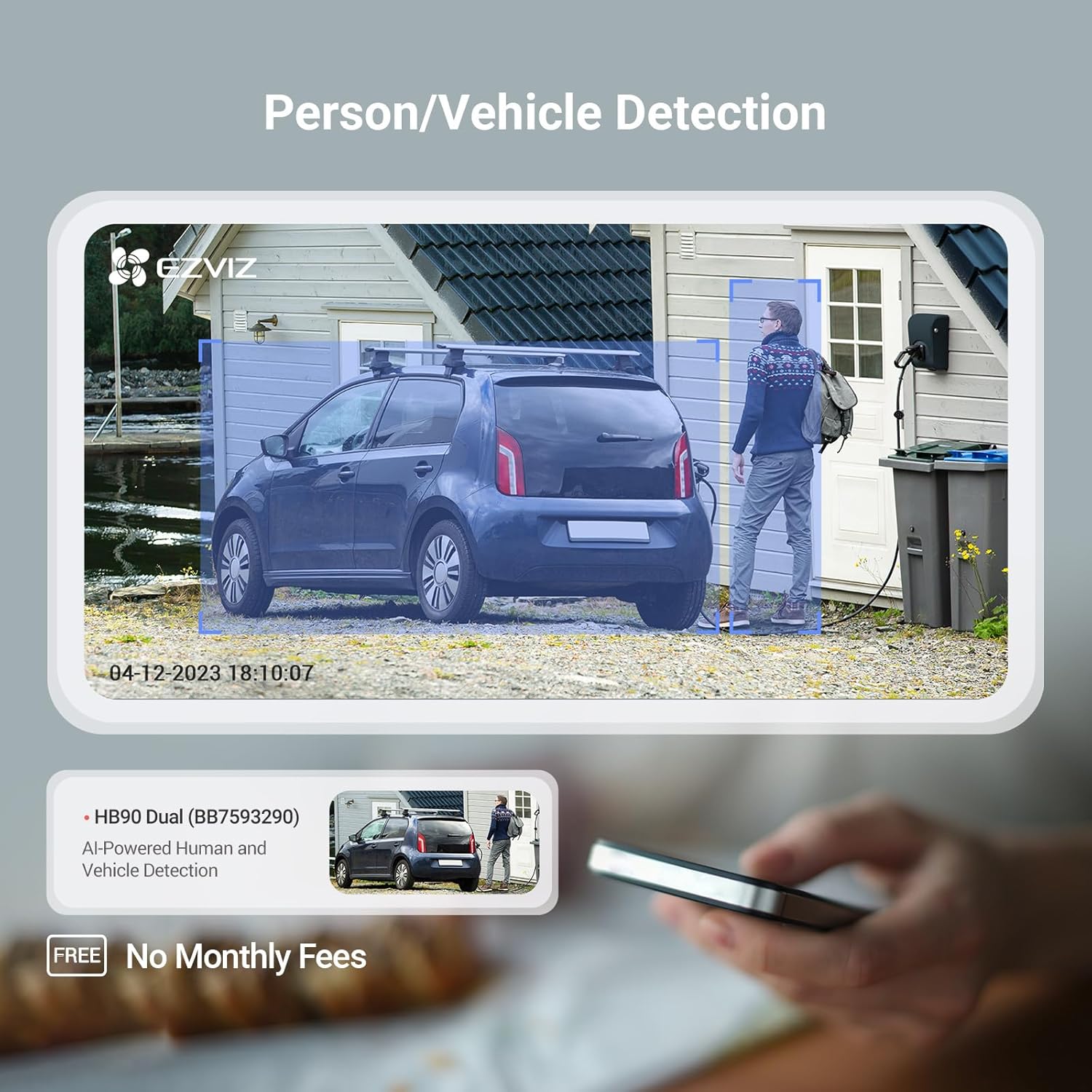 EZVIZ HB90 Dual 8MP Wireless Dual-Lens Motorized Solar Outdoor Security Camera Always-On Mode AI Person & Vehicle Detection With 8W Solar Panel