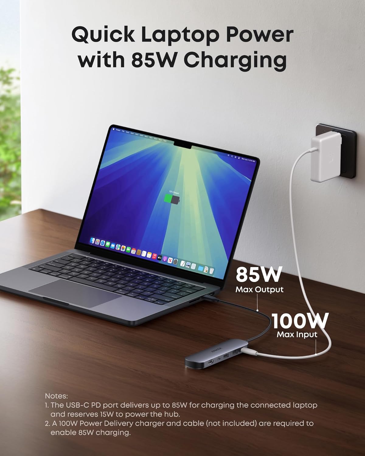 Anker 7-in-1 USB-C Hub Adapter - 4K@60Hz HDMI Splitter, 100W Power Delivery, 3 USB-A & Type-C Data Ports, SD/TF Card Reader for MacBook Pro/Air, iPad, and Type-C Devices