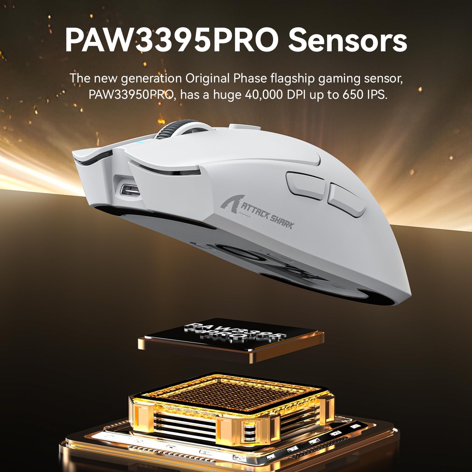 ATTACK SHARK X1 Gaming Mouse with Touchpad RGB Charging Dock, PixArt PAW3395PRO Gaming Sensor, BT/2.