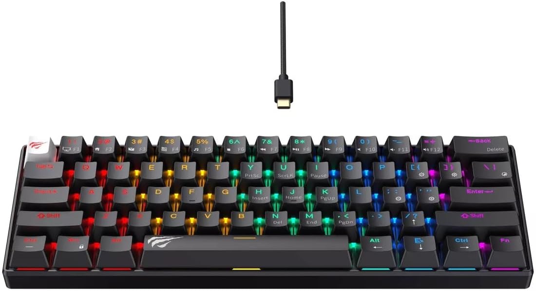 HAVIT KB903L 61-Key Rainbow LED Mechanical Gaming Keyboard