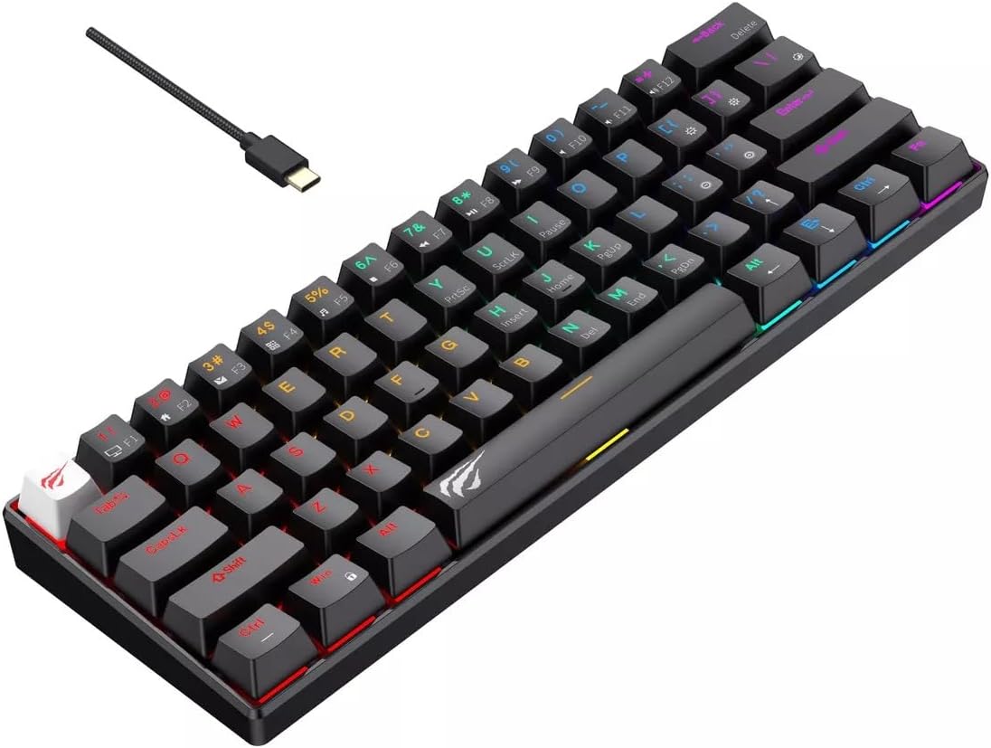 HAVIT KB903L 61-Key Rainbow LED Mechanical Gaming Keyboard