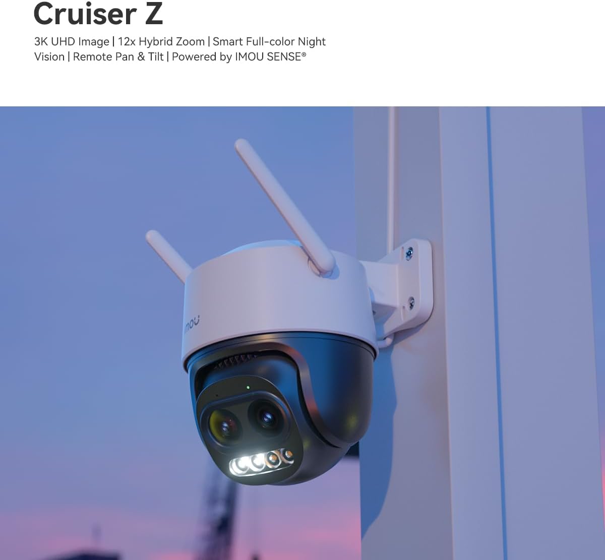 Imou Cruiser Z 5MP Outdoor WiFi Camera Full-Color 12X Zoom Mixed Dual Lens AI Detection Active Deterrence Two-Way Talk IP66