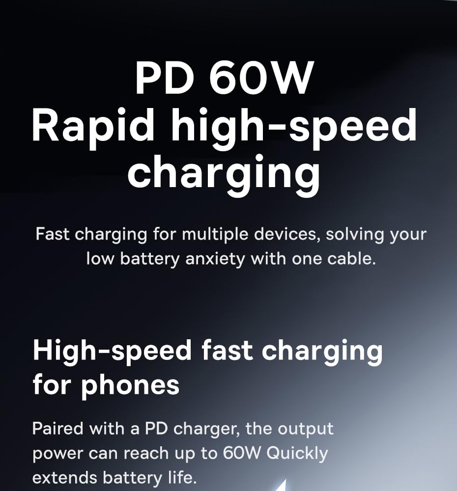 Baseus 4-in-1 60W Fast Charging Cable 0.5m