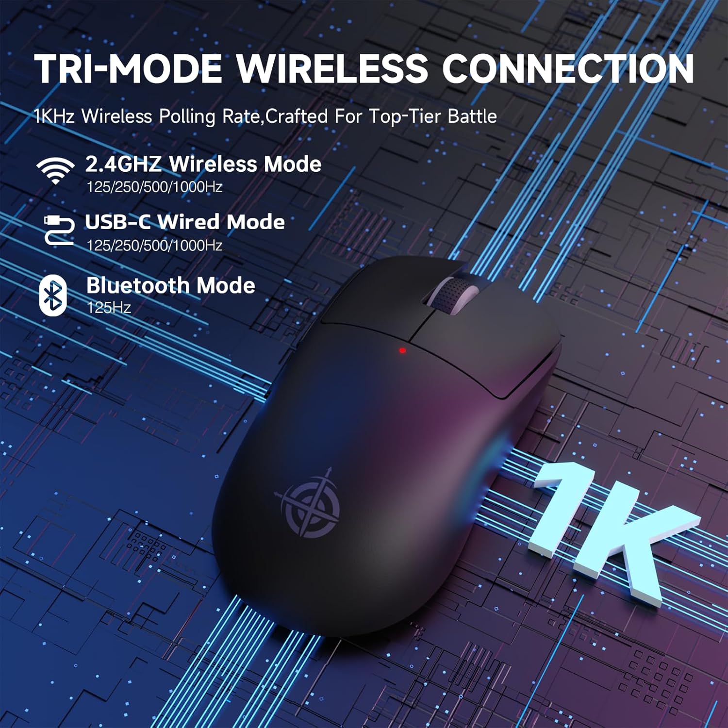 ATTACK SHARK X MAGIC-REFINER G6 Wireless Gaming Mouse, 72g Lightweight, 24000 DPI, 1000Hz Polling Ra