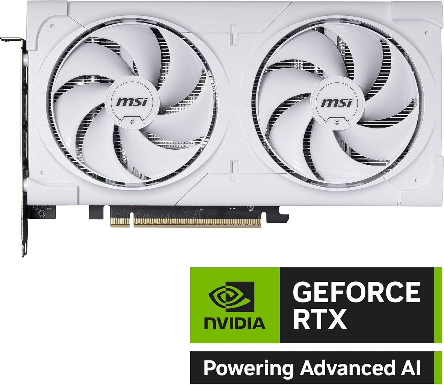 MSI NVIDIA GeForce RTX 5060 Ti 8G VENTUS 2X OC WHITE GDDR7 128bit Gaming Graphics card, Boost Clock