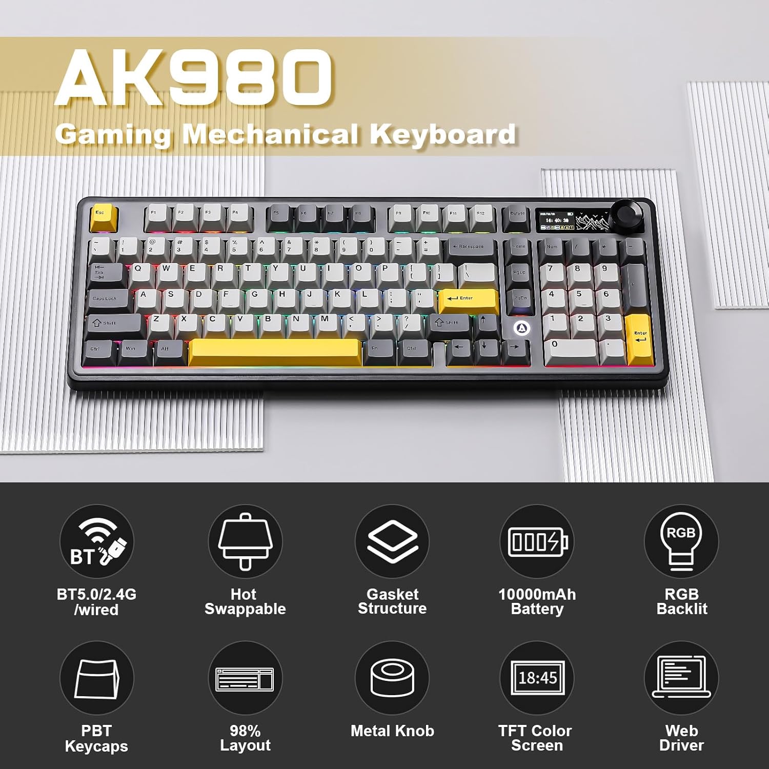 AJAZZ AK980 Wireless Mechanical Keyboard