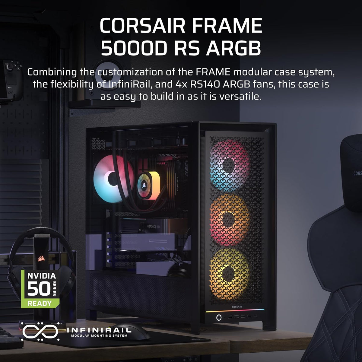 CORSAIR FRAME 5000D RS ARGB Mid-Tower Case Black