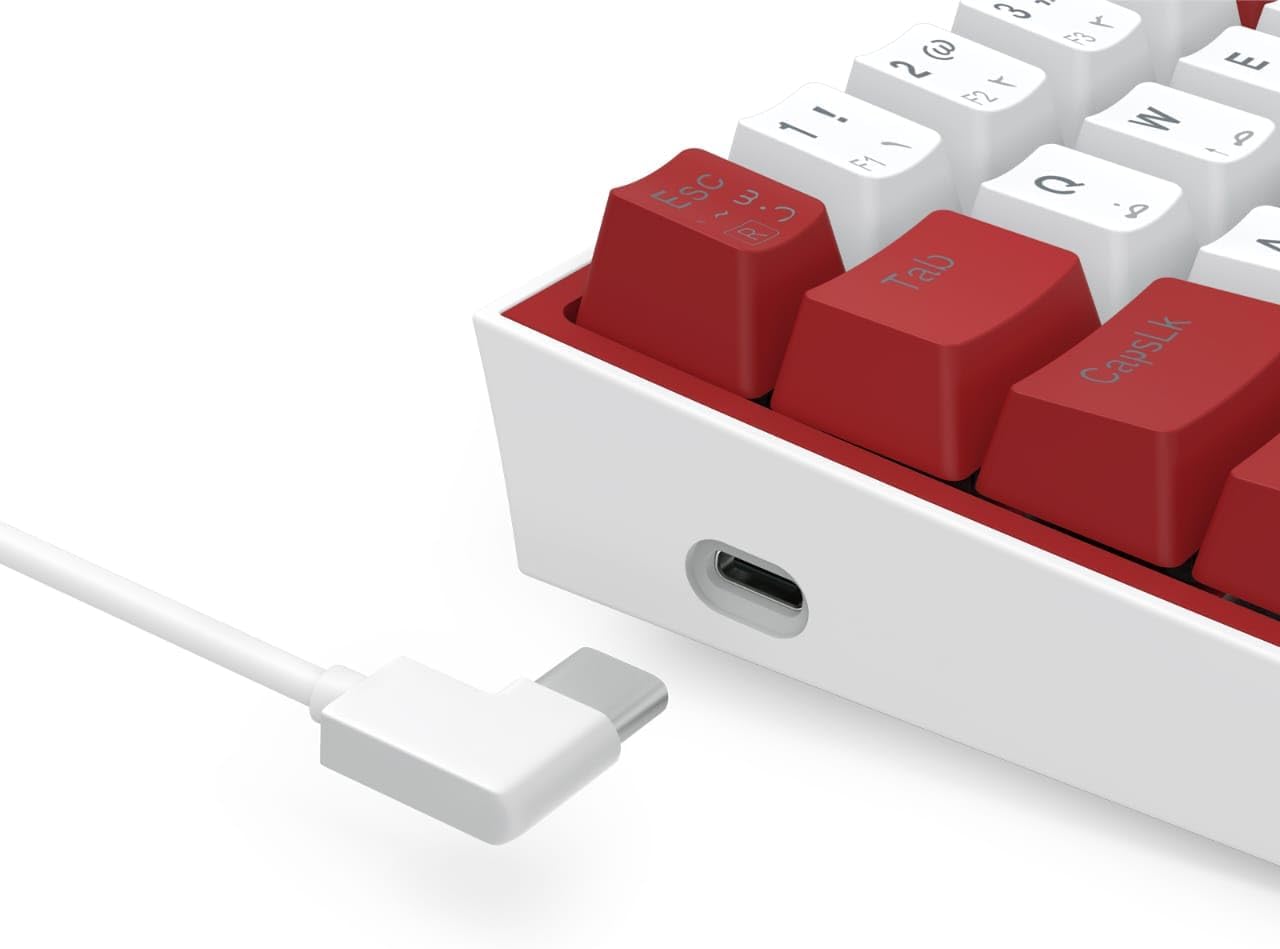 Redragon FIZZ K617 60% Wired Mechanical Keyboard, Red Switches, No-Slip Stand, Vibrant RGB, Hot-Swap
