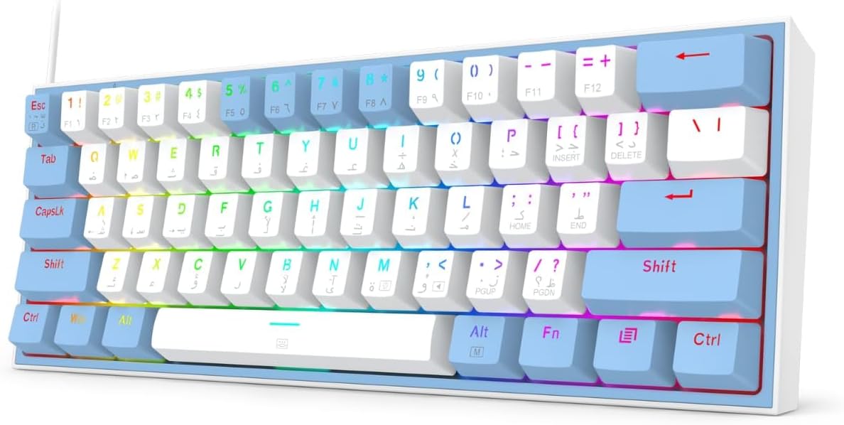 Redragon Wired Mechanical Keyboard FIZZ K617 60%, Red Switches, No-Slip Stand, Vibrant RGB, Hot-Swap