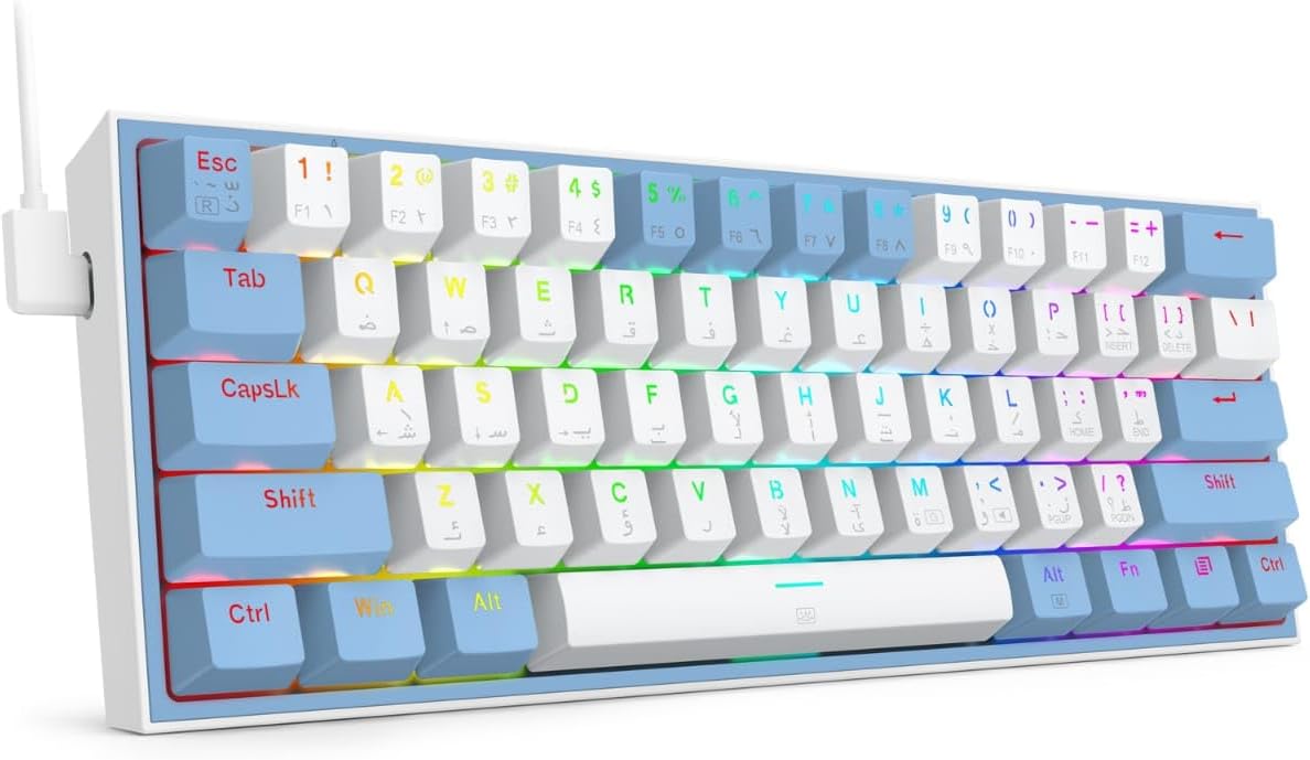 Redragon Wired Mechanical Keyboard FIZZ K617 60%, Red Switches, No-Slip Stand, Vibrant RGB, Hot-Swap