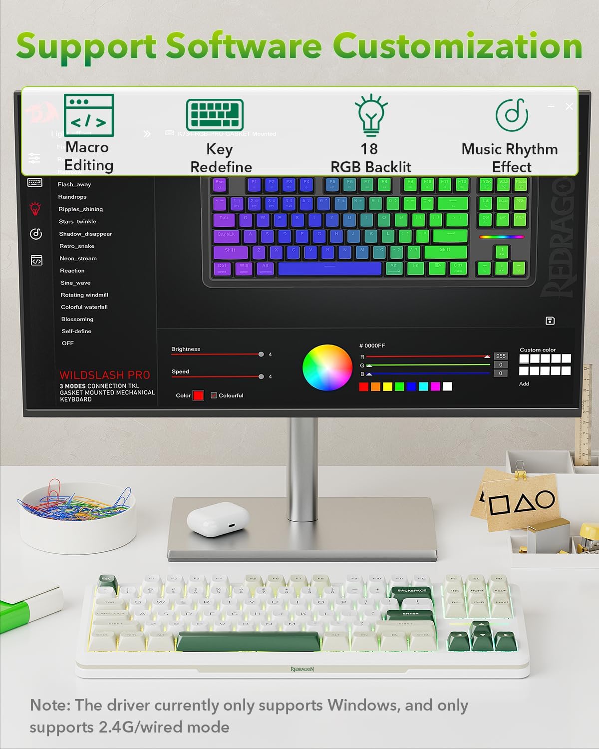 Redragon K734W RGB Pro Mechanical Keyboard 81 Keys