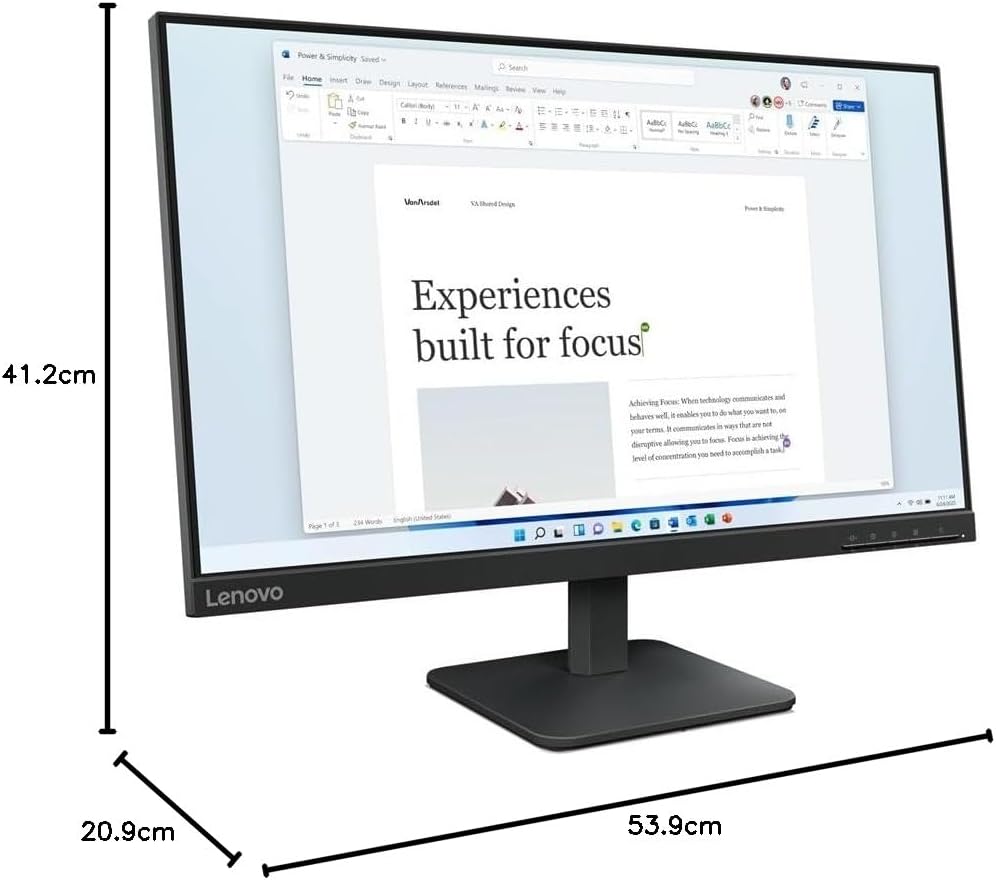 Lenovo L24-4e - 23.8 FHD 1920 X 1080 IPS, 100Hz, 4ms, 99% sRGB, Black, 3 Years Warranty