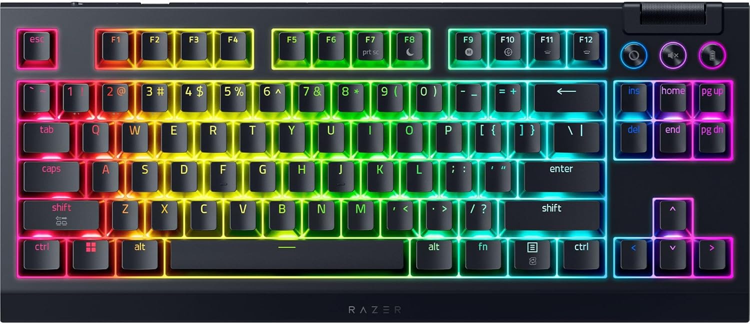 Razer BlackWidow V4 Tenkeyless HyperSpeed (Orange Tactile Switch) - Wireless Hot-Swap Gaming Keyboar