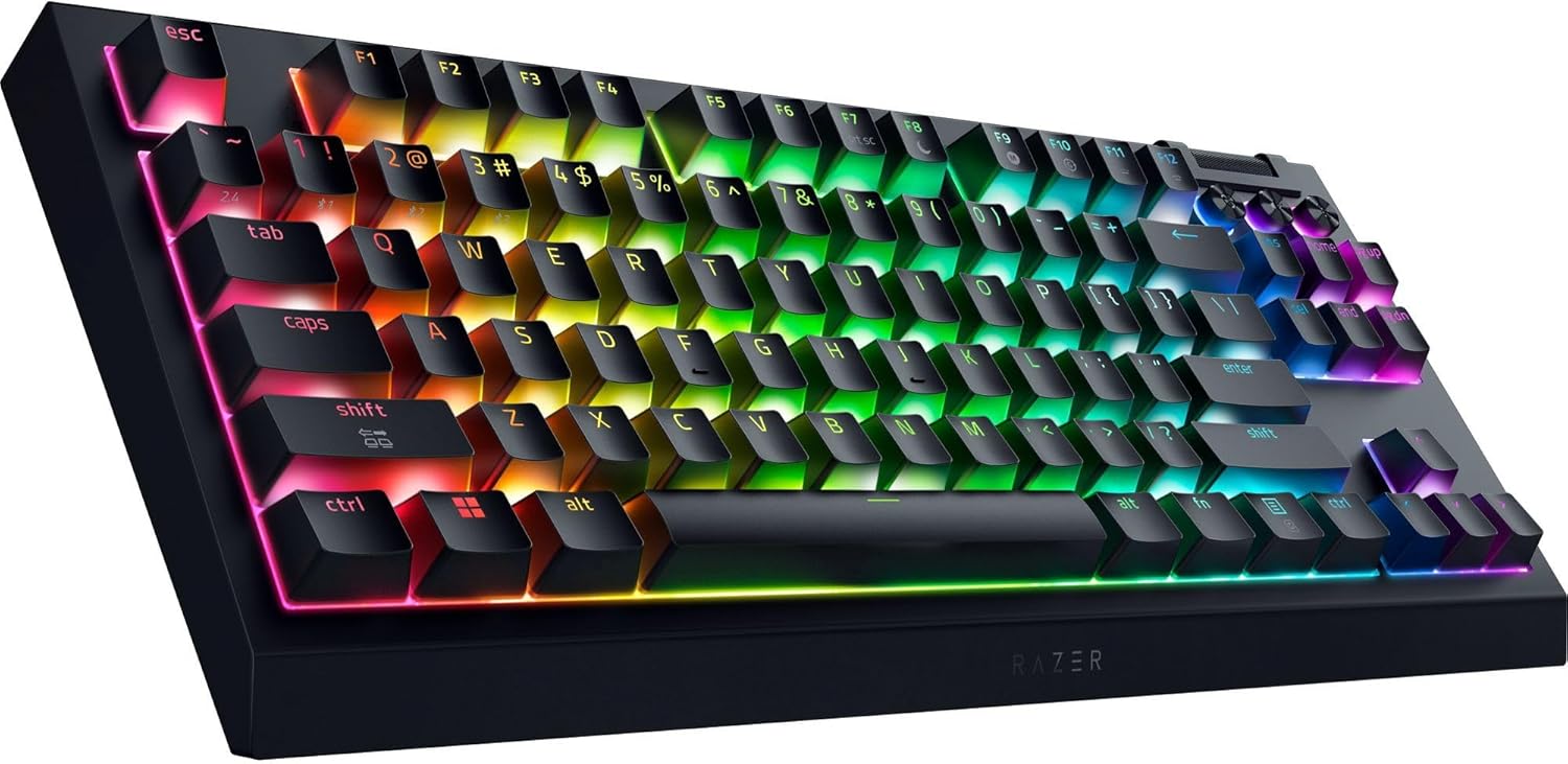Razer BlackWidow V4 Tenkeyless HyperSpeed (Orange Tactile Switch) - Wireless Hot-Swap Gaming Keyboar