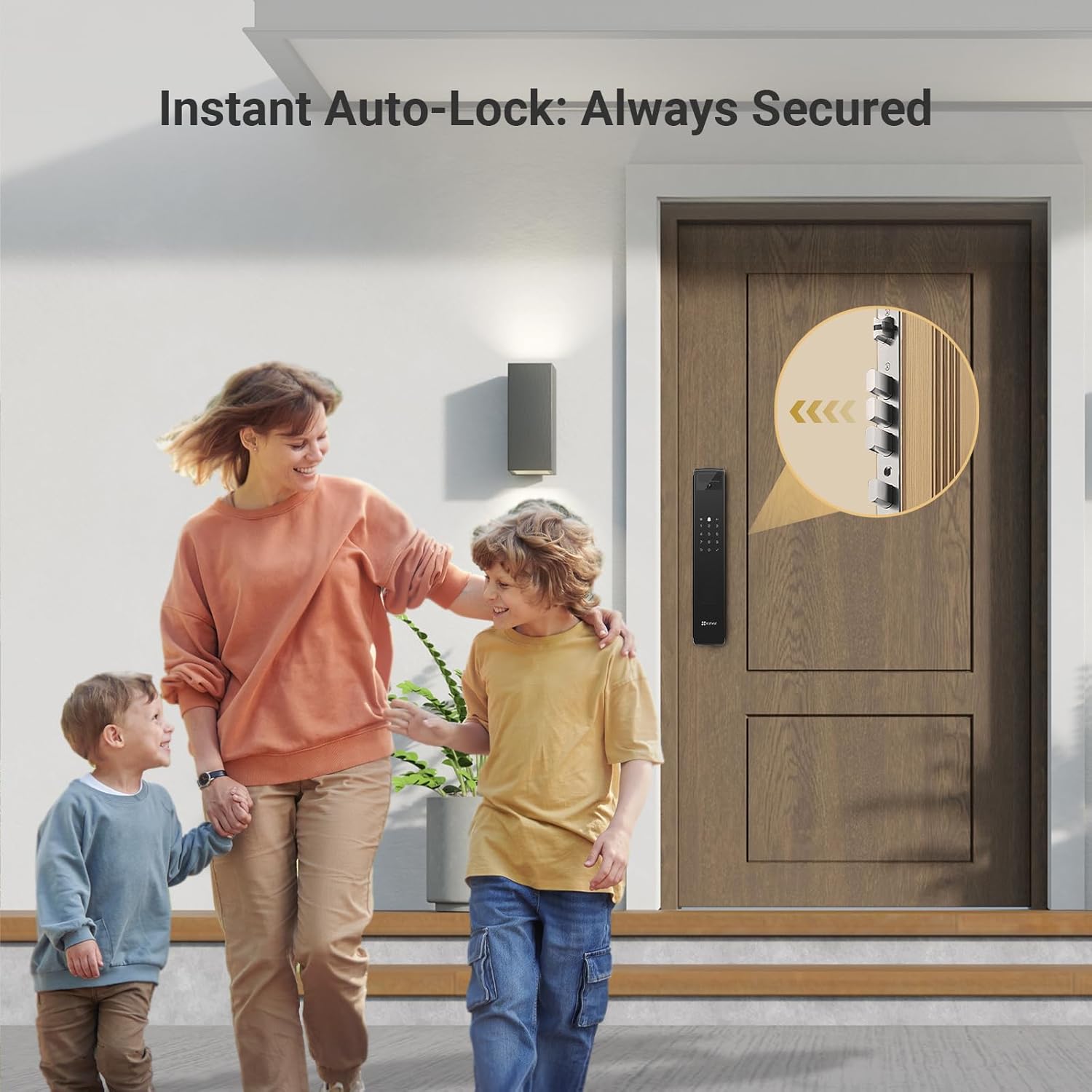 EZVIZ Y3000FVP PLUS 8-in-1 Smart Door Lock Palm Vein & 3D Face Recognition Built-In Wi-Fi 8GB Storage Night Vision Active Intercom Child Safety (6068 Mortise)