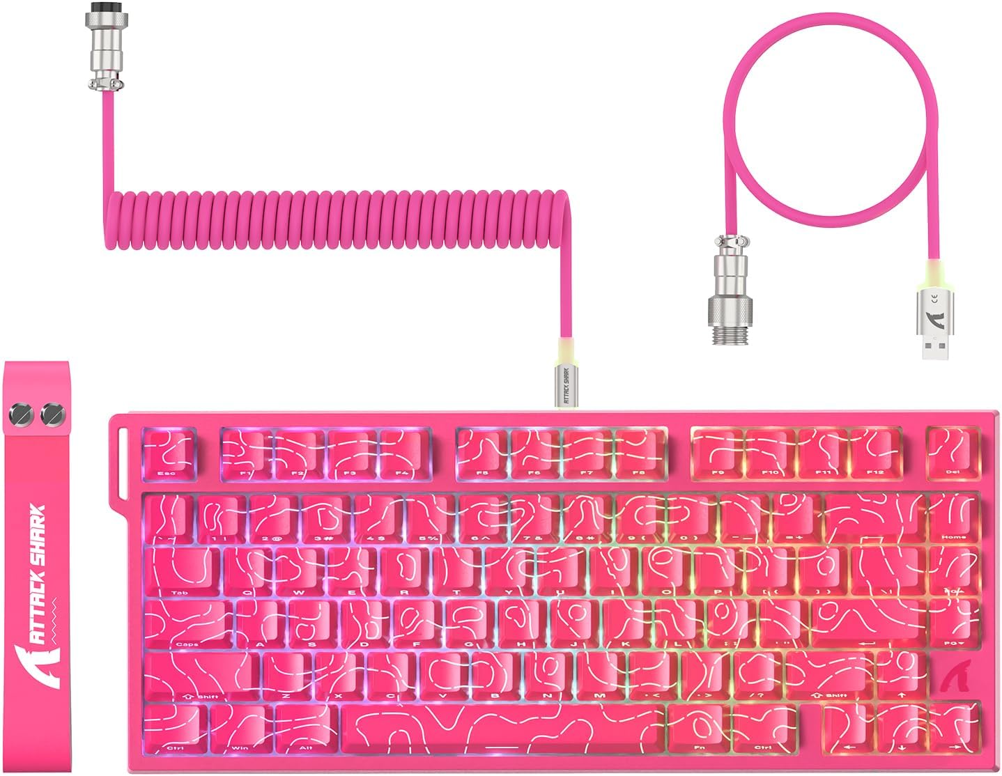 ATTACK SHARK R82 Wired 75% Gaming Keyboard, Magnetic Switch, 8K Hz, Ultra Precision 0.005mm RT, RGB