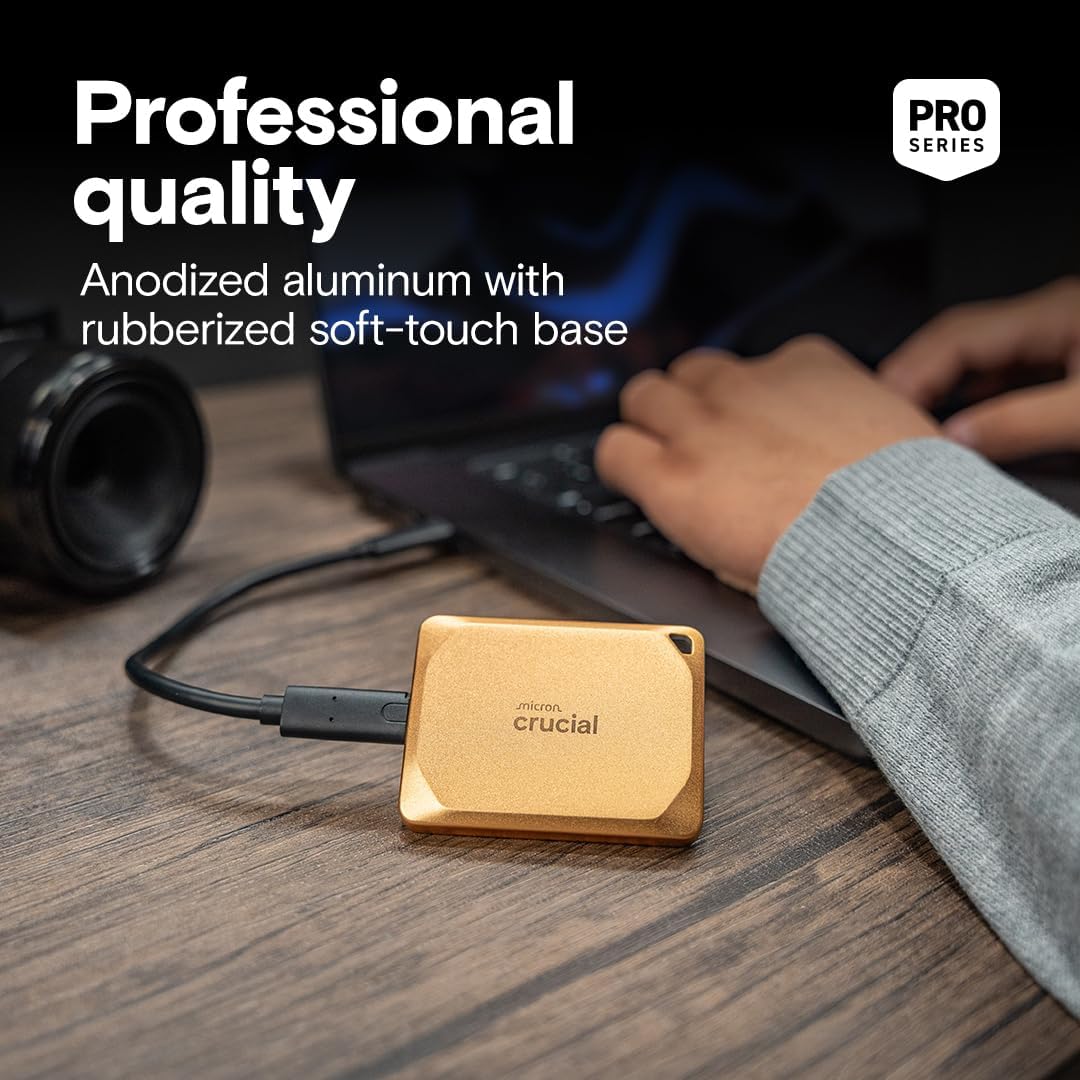 Crucial X10 Pro 2TB Portable SSD, Up to 2,100MB/s Read, 2000MB/s Write, USB 3.2 USB-C, External Soli