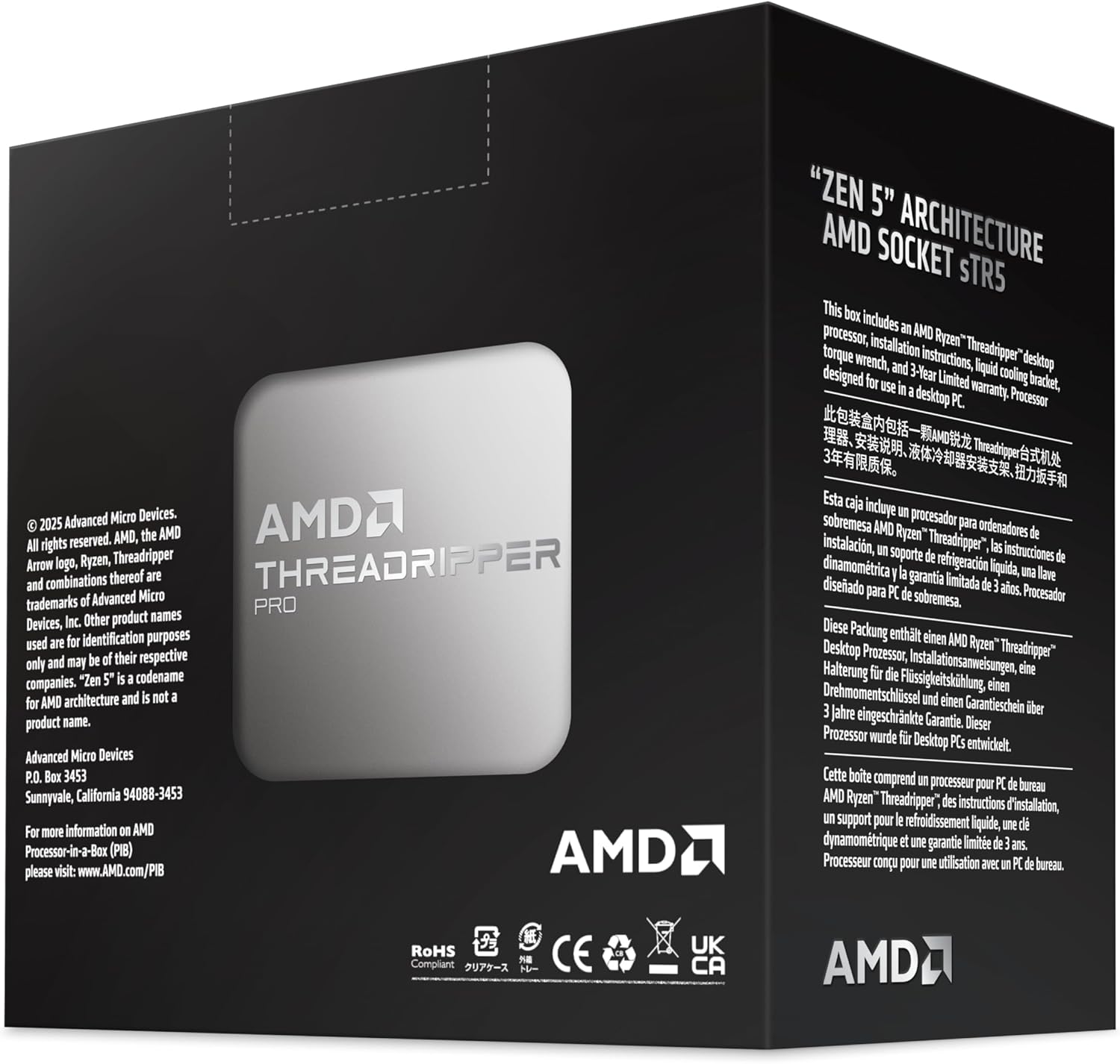 AMD Ryzen Threadripper PRO 9975WX 32 Cores 64 Threads 350W TDP 5.4 GHz Boost Shimada Peak Codename Socket sTR5 Socket