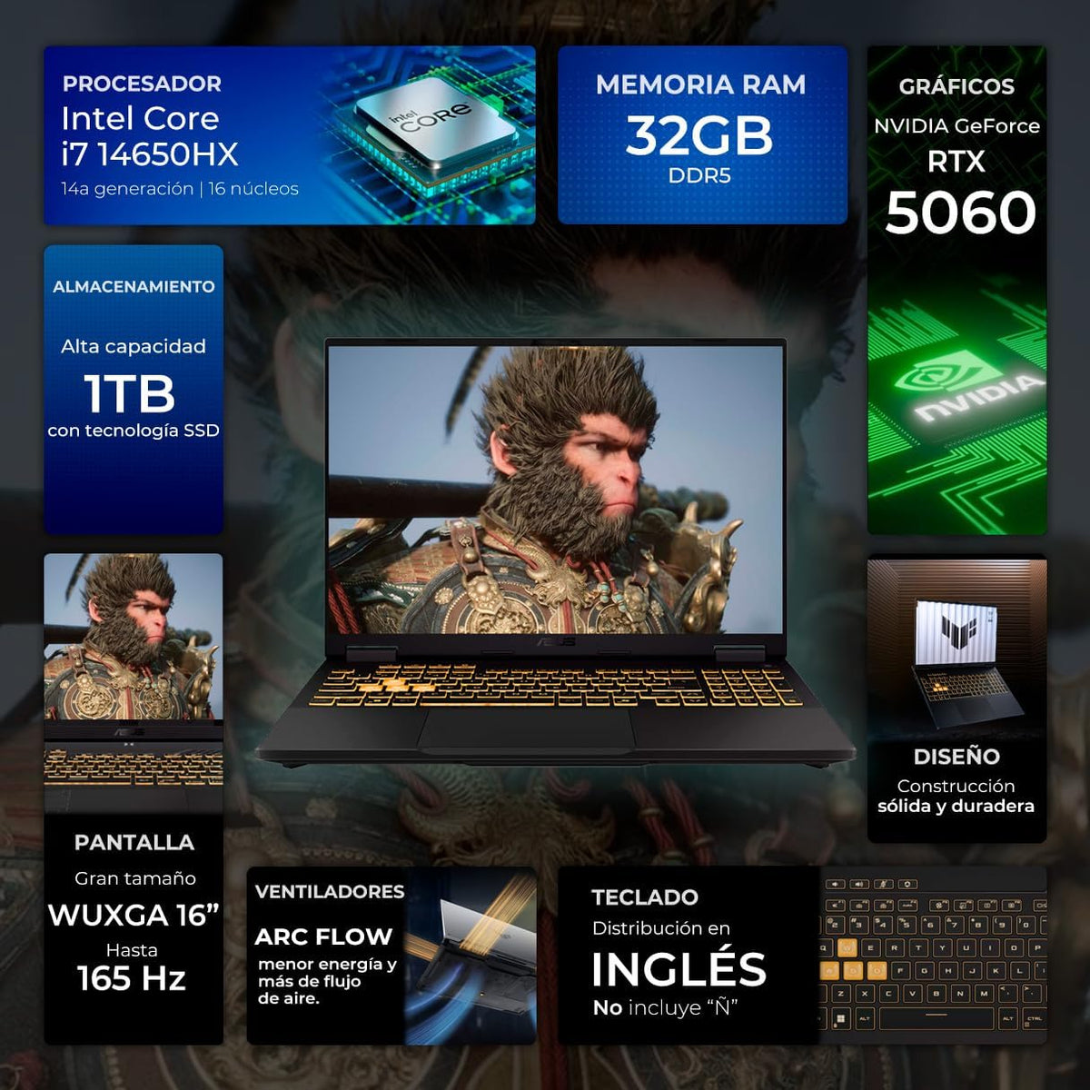 ASUS TUF Gaming F16 Laptop i7, 16 FHD+ 165Hz