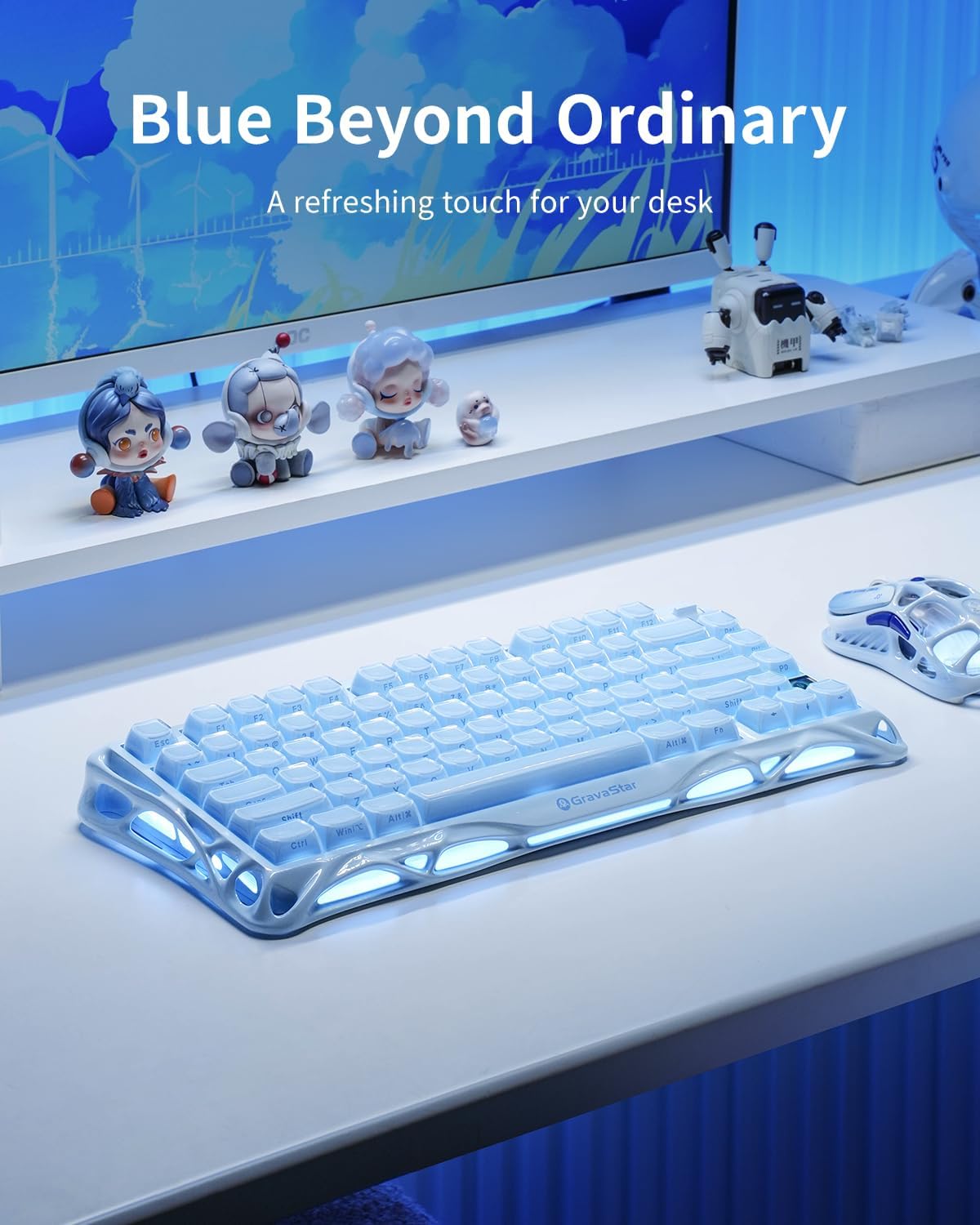 GravaStar Mercury K1 Mechanical Gaming Keyboard 75% - Blue