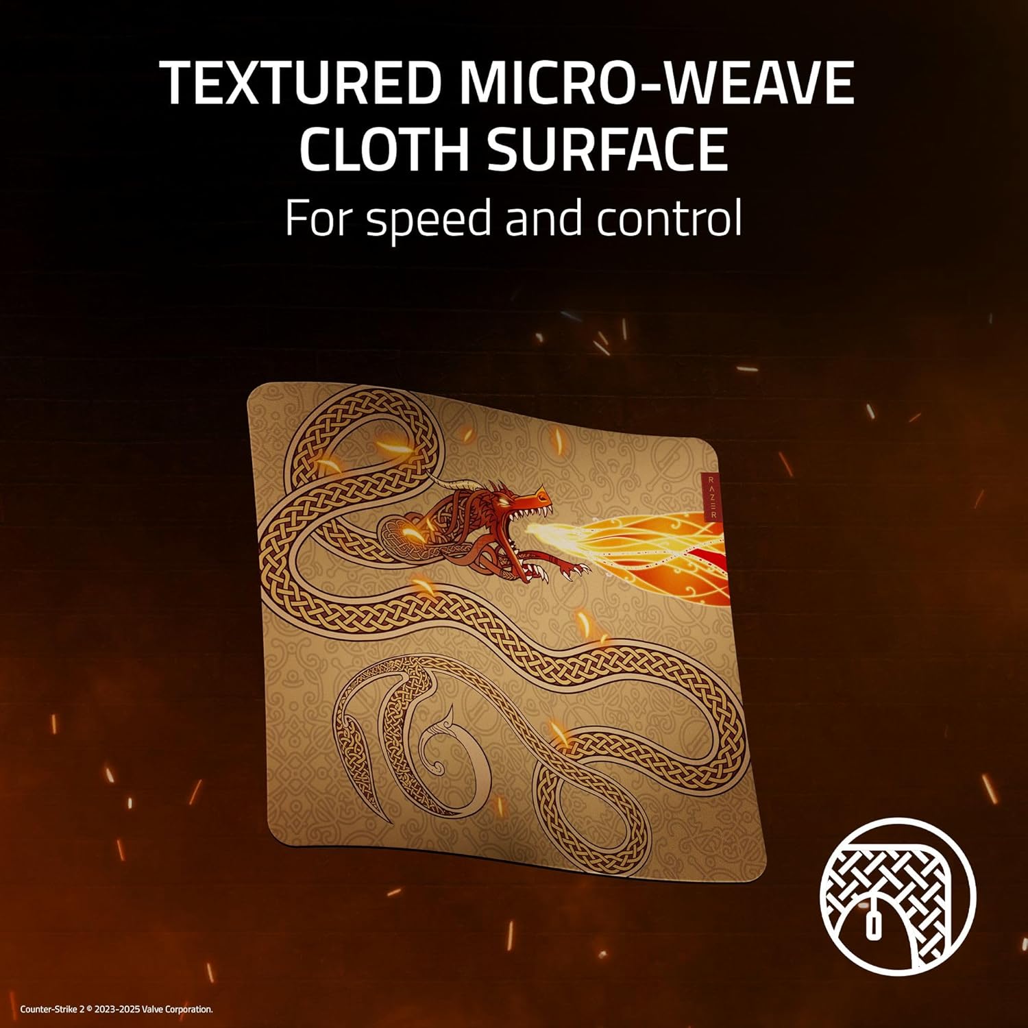 Razer Gigantus V2 Soft Gaming Mouse Pad (Large): Textured Micro-Weave Cloth Surface, Thick, High-Den