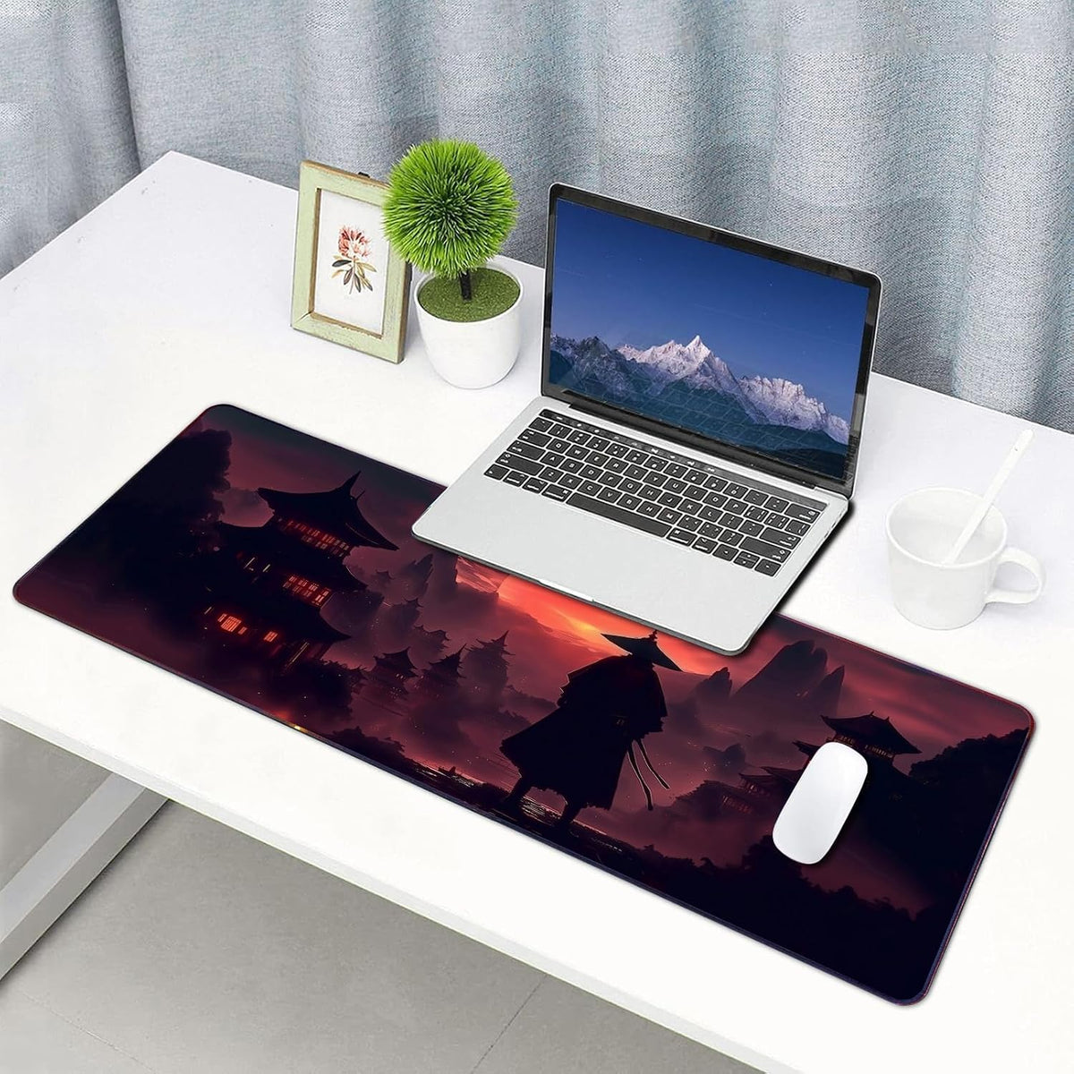 Moonlight Japanese Samurai Gaming Mouse Pad 30 × 70 cm