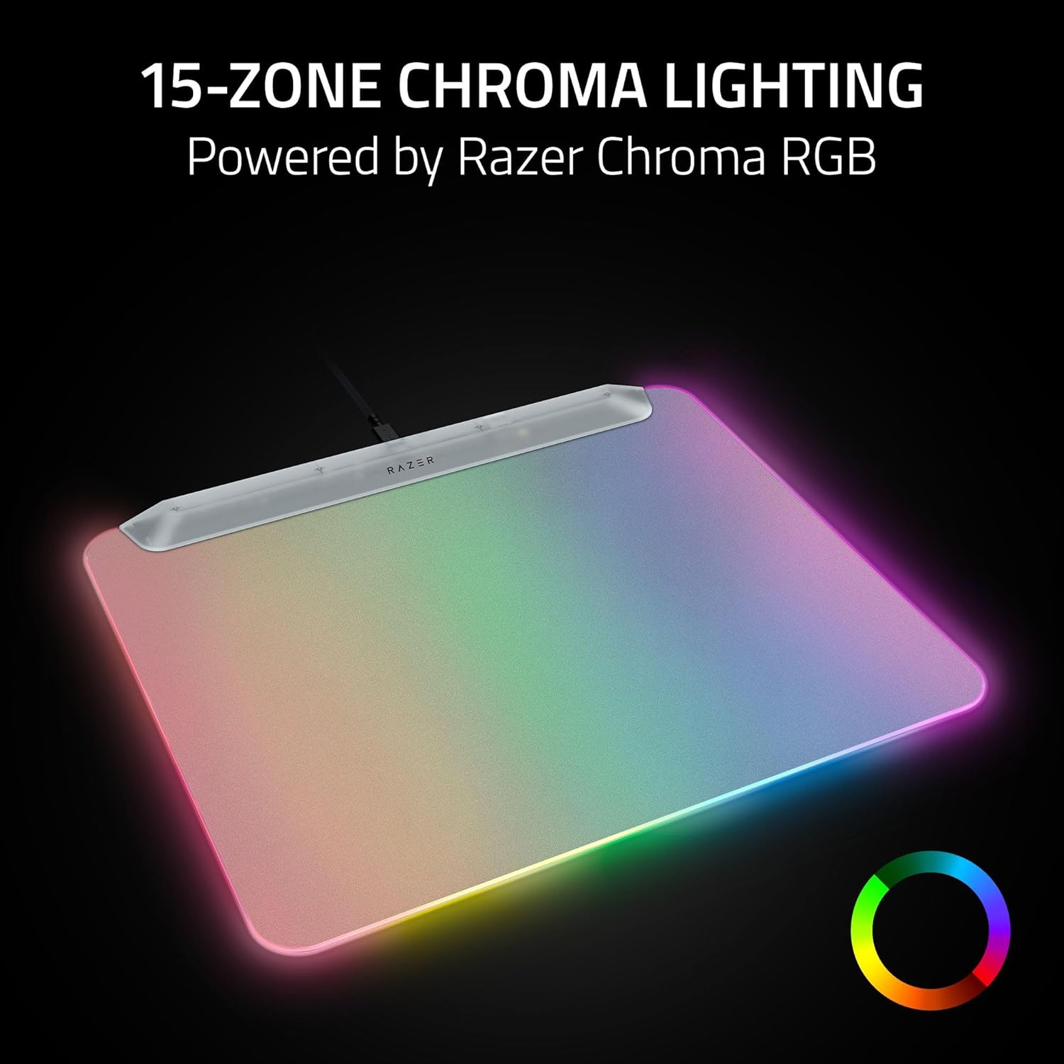 Razer Firefly V2 Pro Fully Illuminated RGB Gaming Mouse Mat 36x25.5cm Phantom White