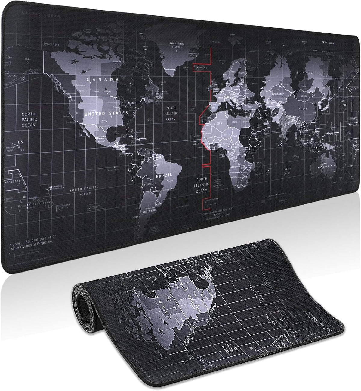 Gaming Mouse Pad World Map Design 30 × 80 cm